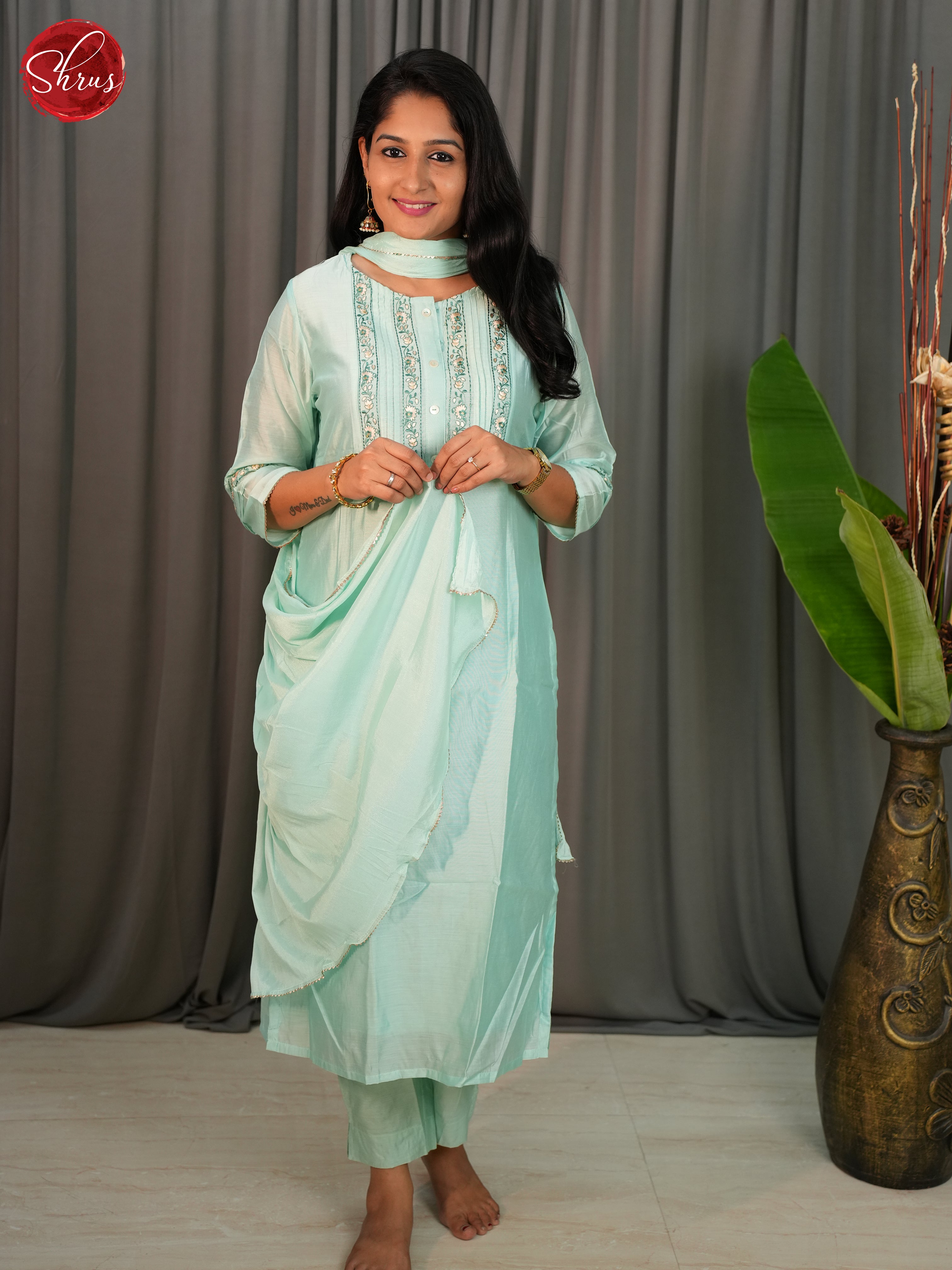 Blue -3pc embroidered  Readymade Suits - Shop on ShrusEternity.com