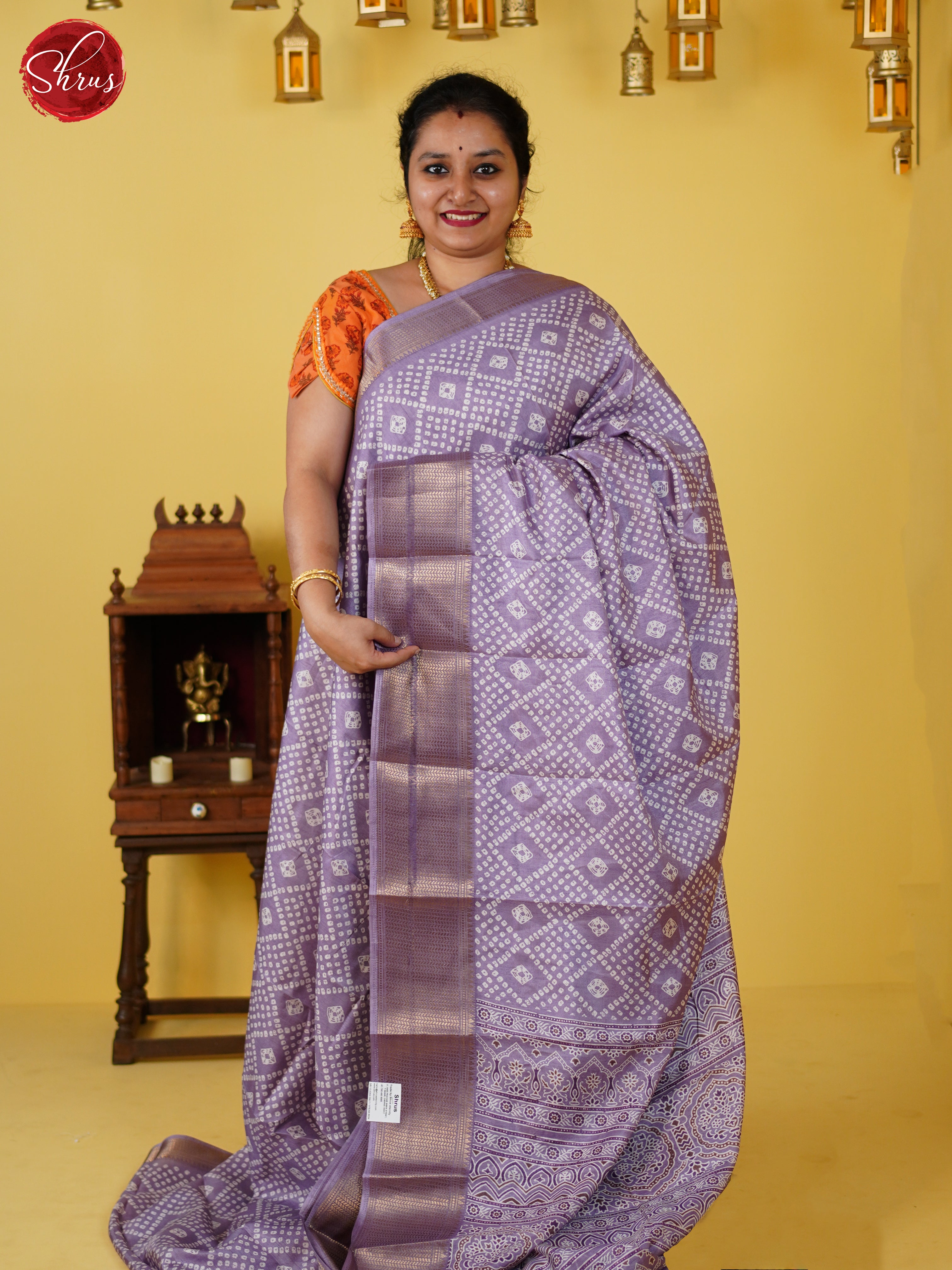 Lavender(Single Tone)- Semi Crepe Saree - Shop on ShrusEternity.com