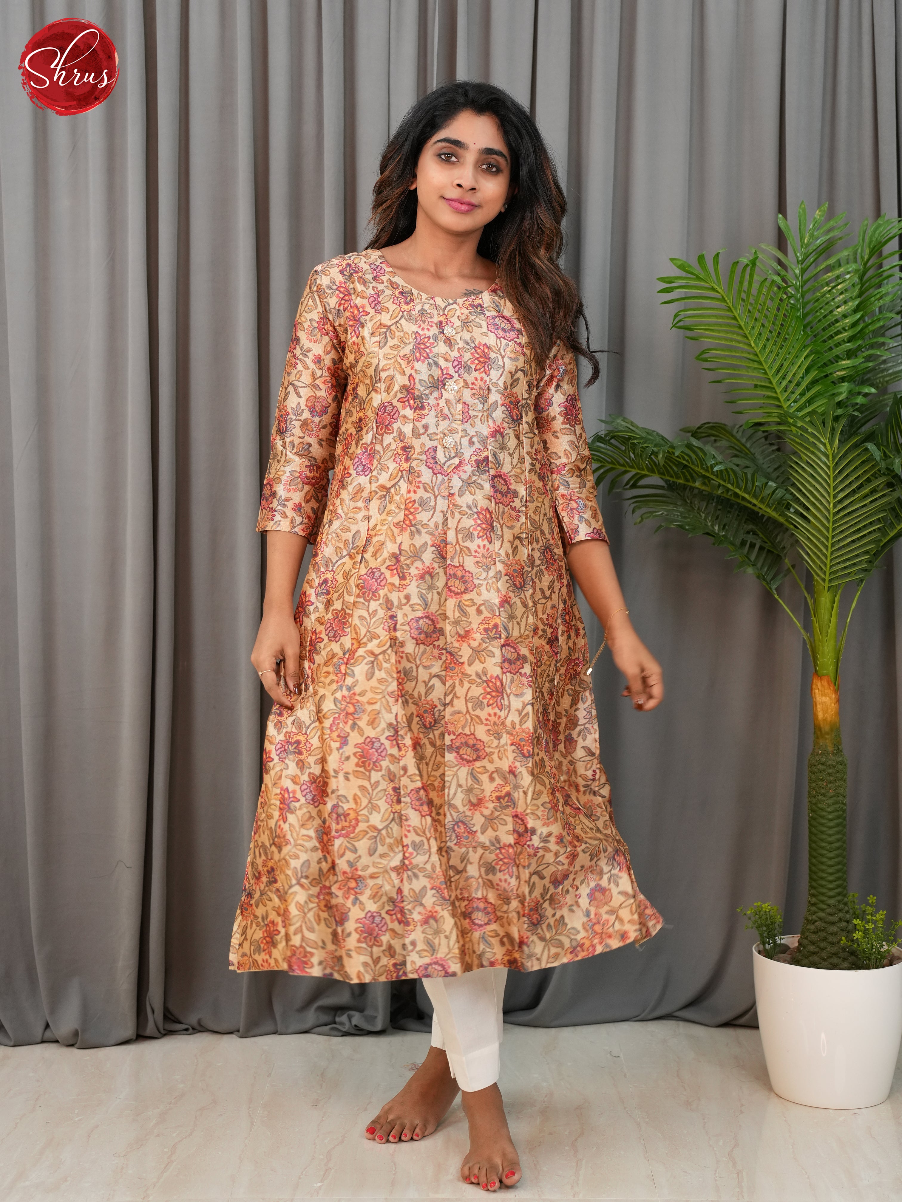 Beige-Readymade Kurti - Shop on ShrusEternity.com