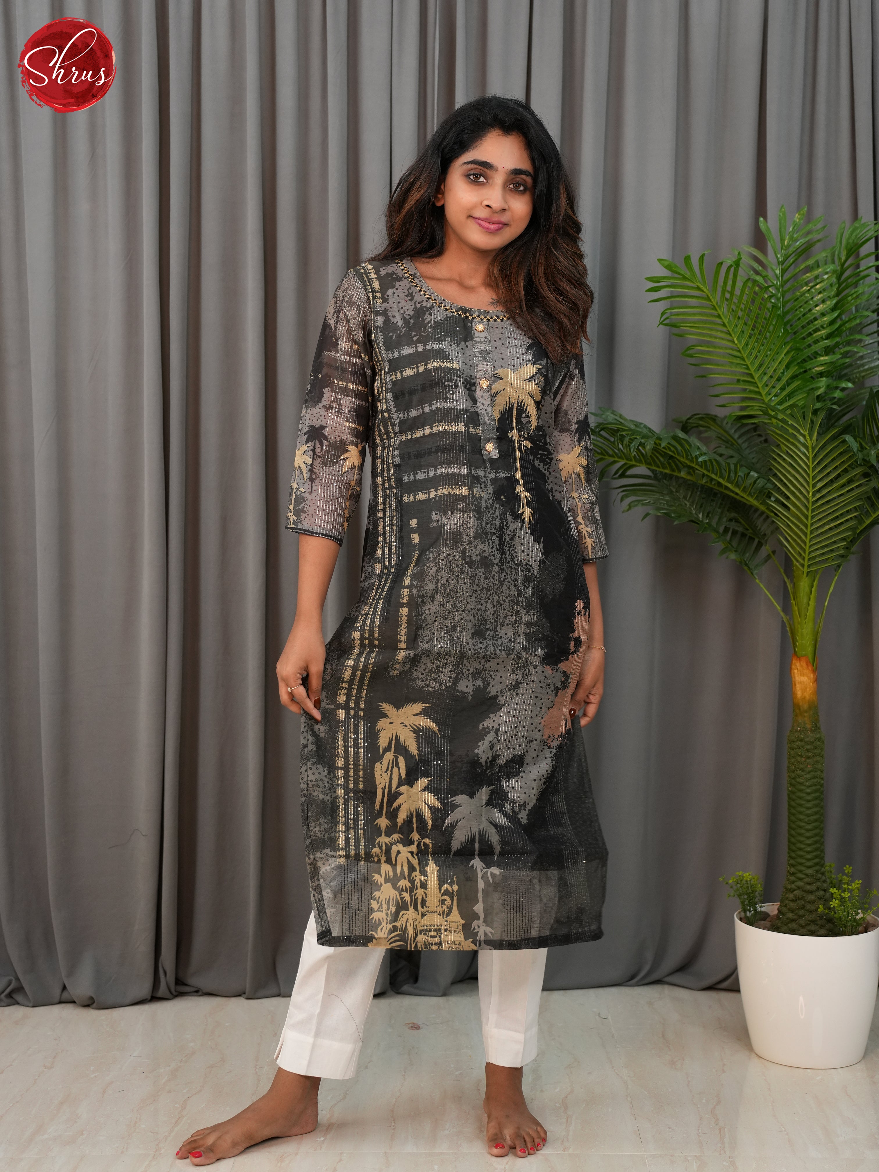 Grey -Readymade Kurti - Shop on ShrusEternity.com