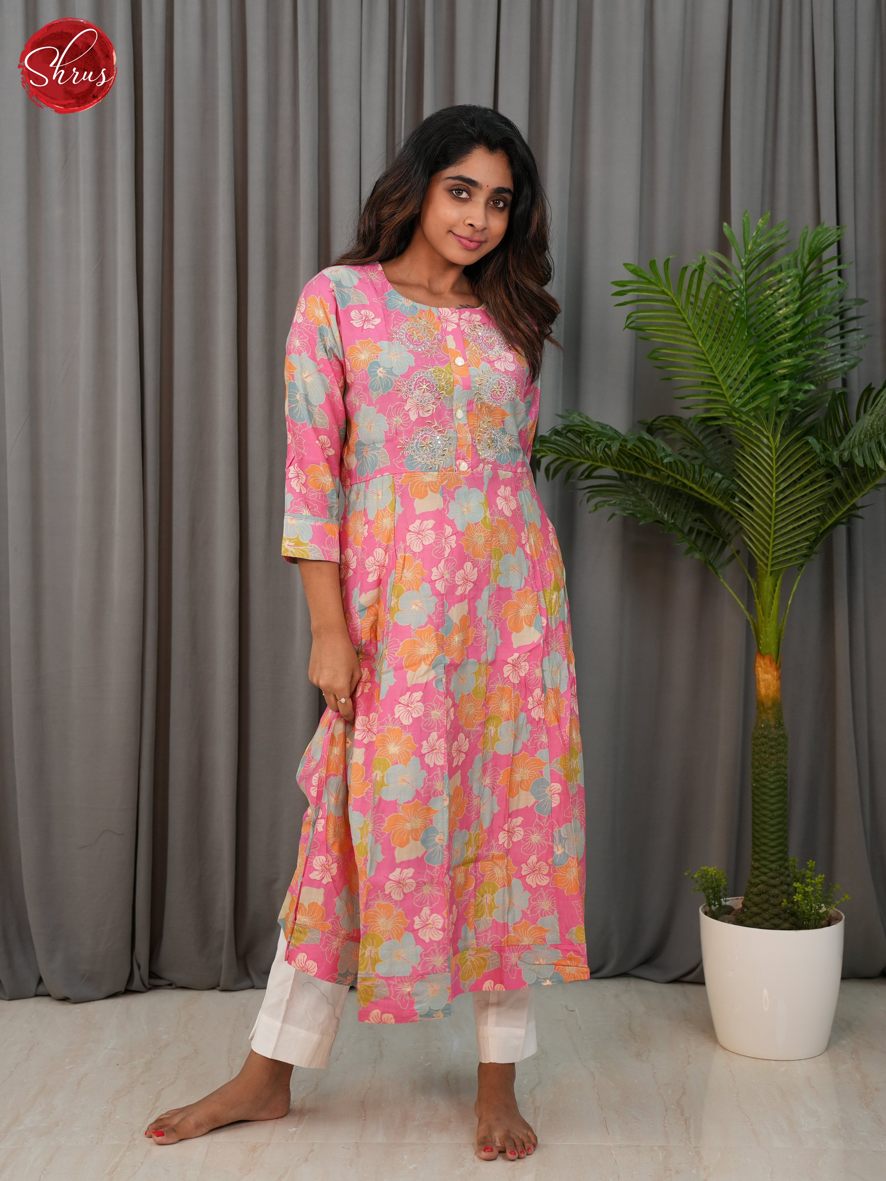 Pink -Readymade kurti - Shop on ShrusEternity.com