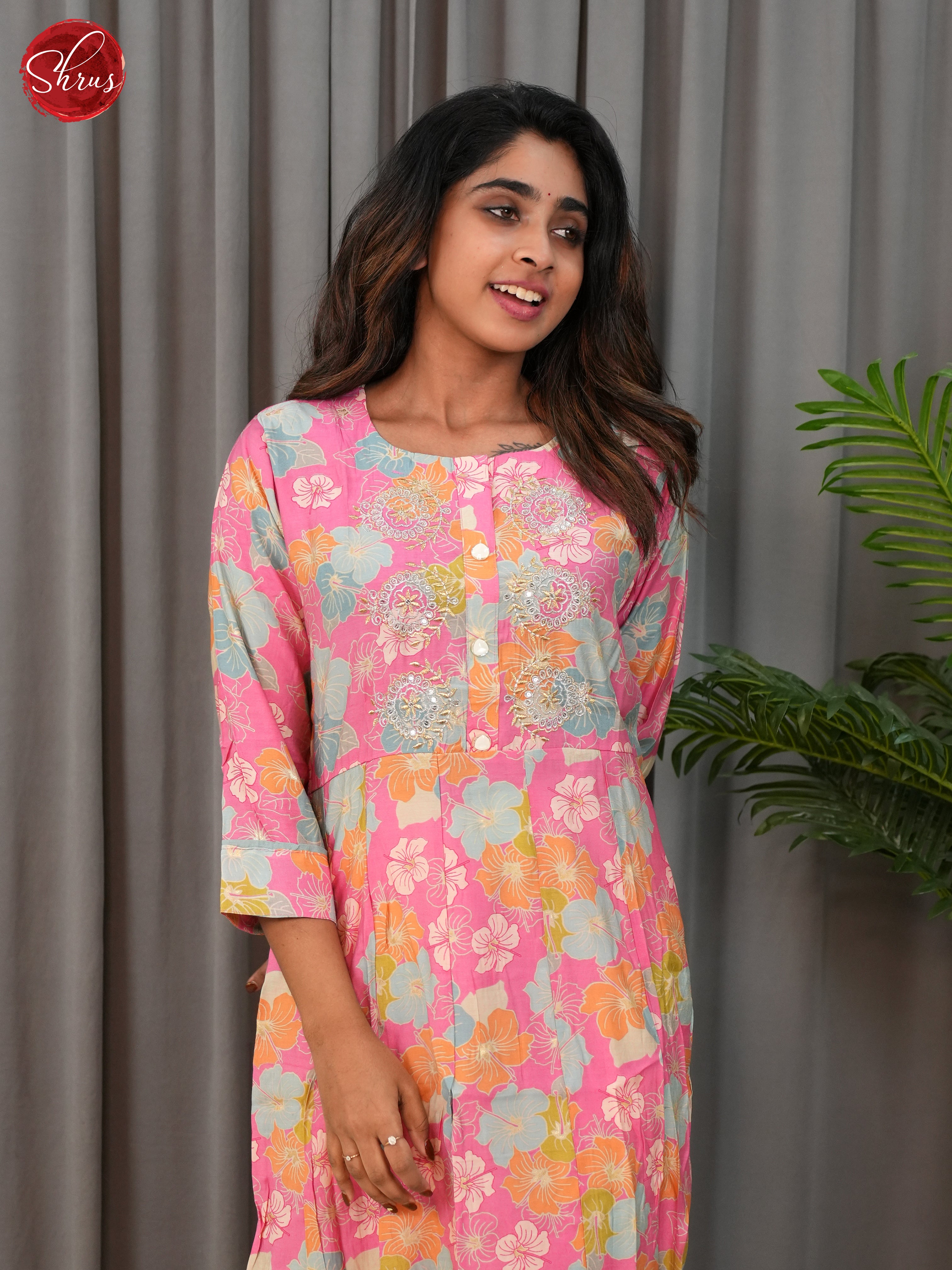 Pink -Readymade kurti - Shop on ShrusEternity.com