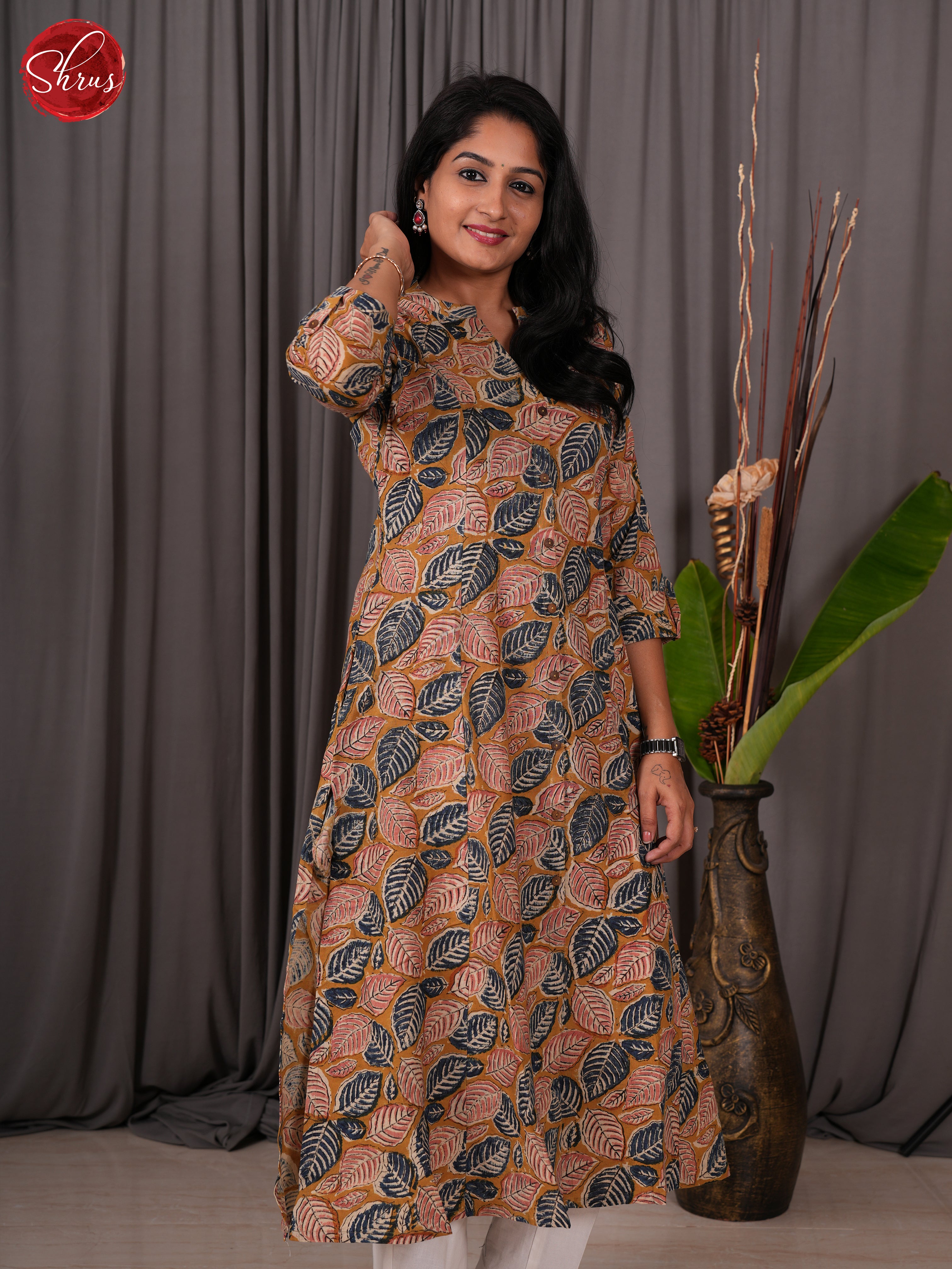 Brown -Readymade Kurti - Shop on ShrusEternity.com