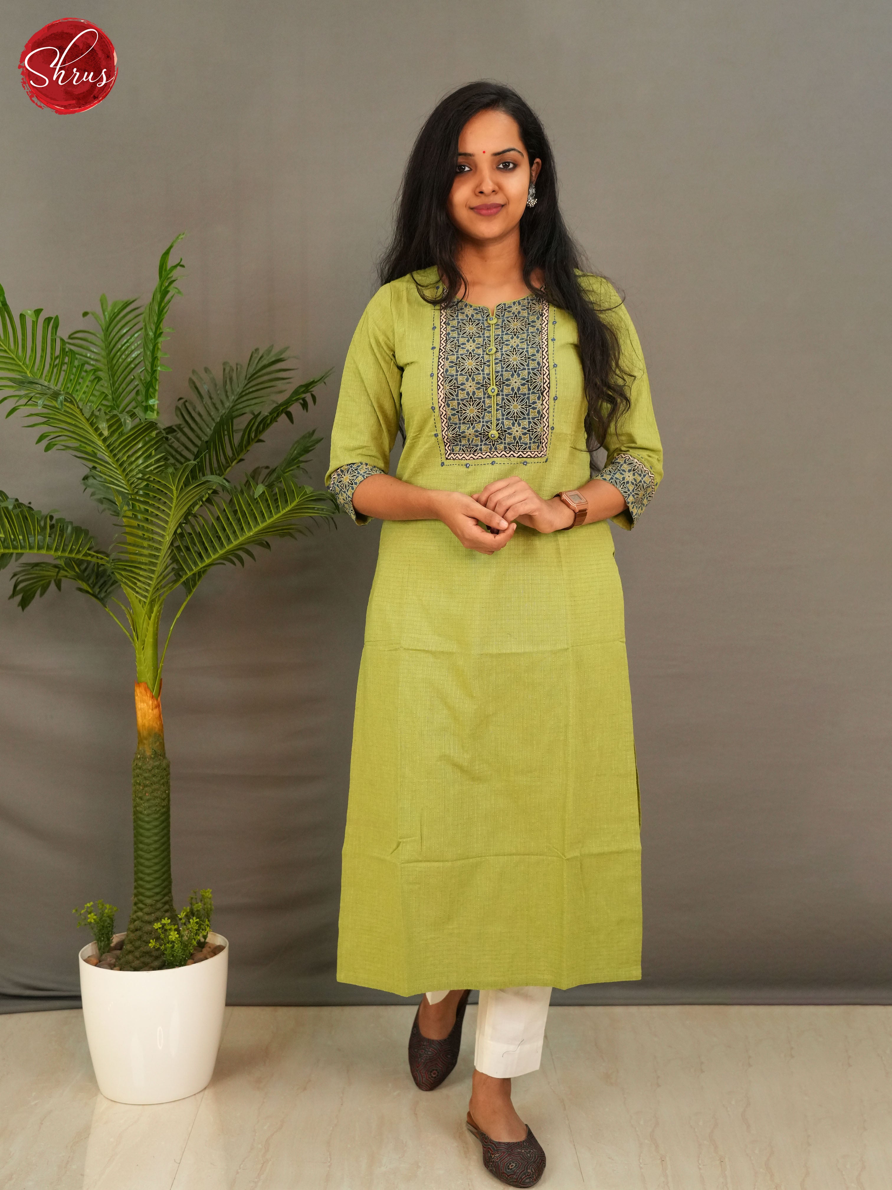 Green - Readymade kurti - Shop on ShrusEternity.com