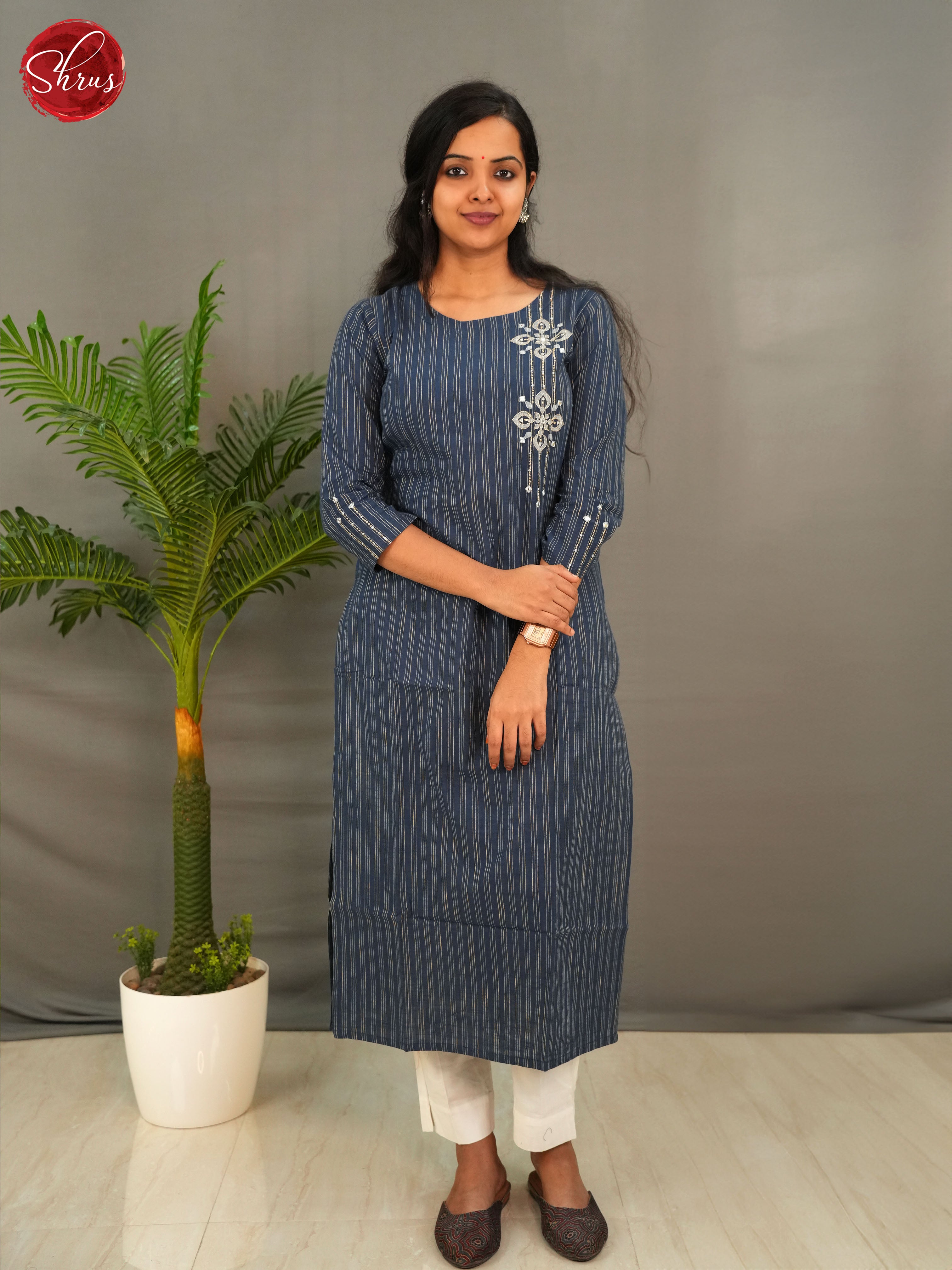 Blue- Casual Readymade Kurti - Shop on ShrusEternity.com