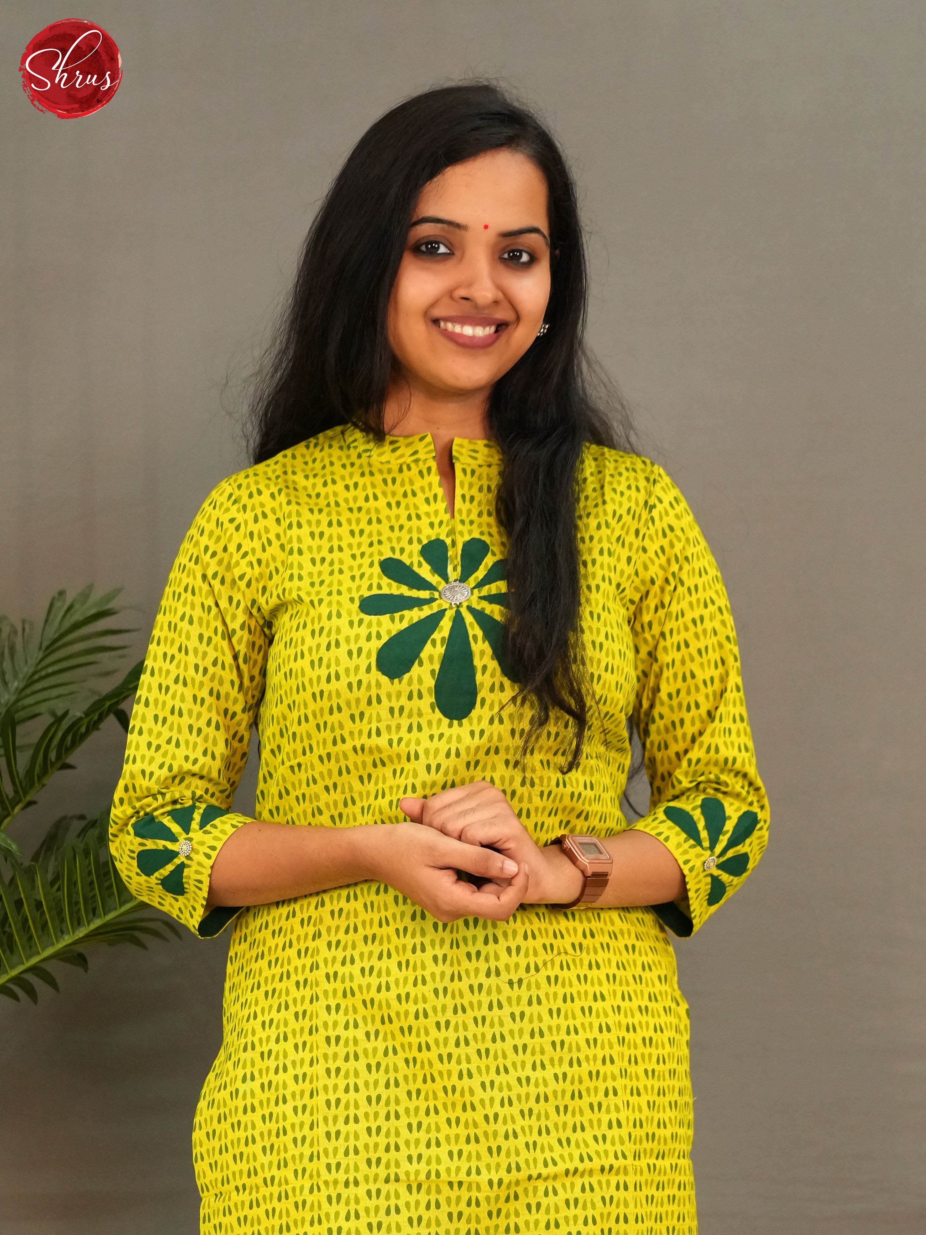 Lime Yellow - Readymade Kurti - Shop on ShrusEternity.com