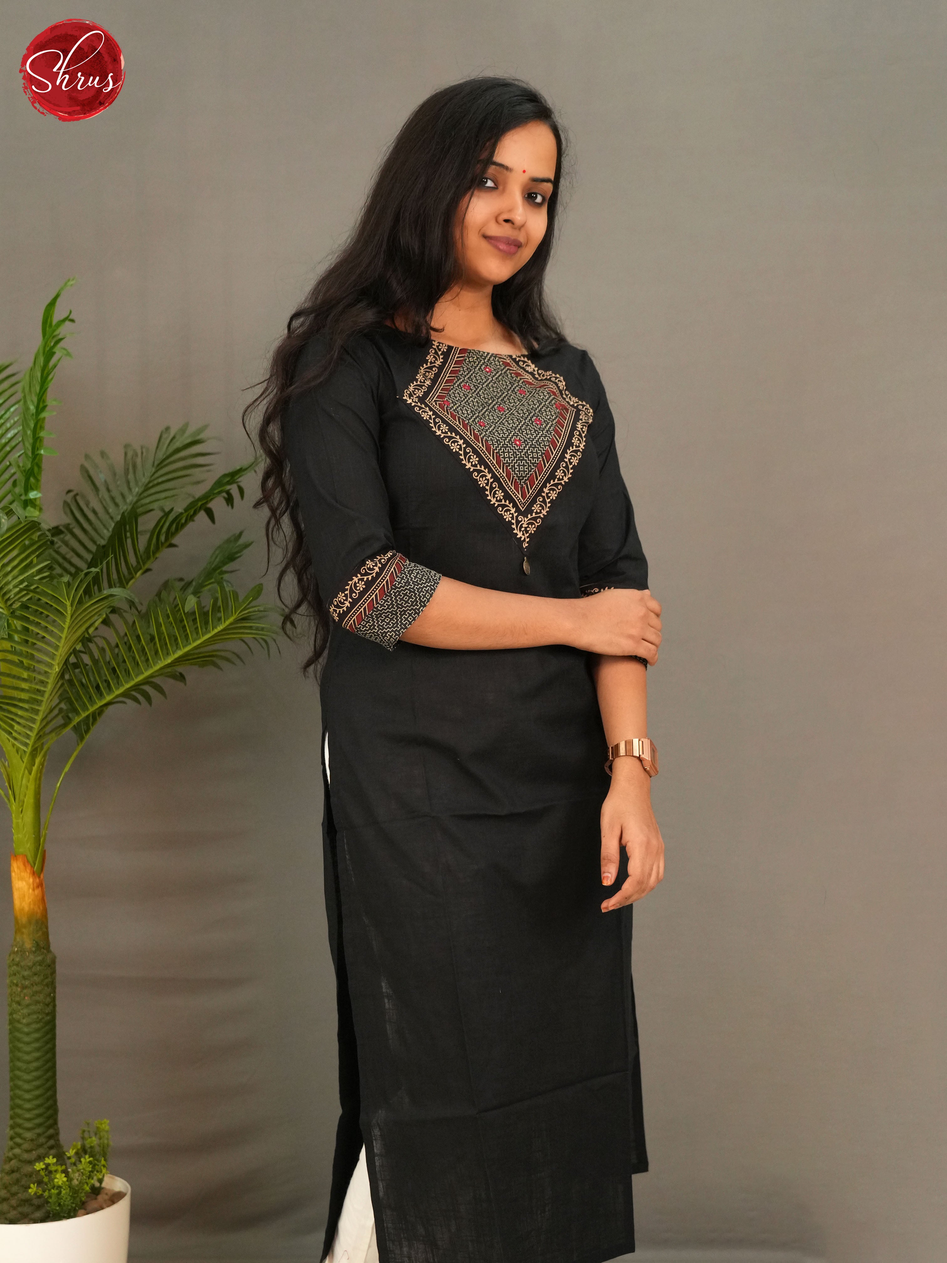 Black  - Casual Readymade Kurti - Shop on ShrusEternity.com