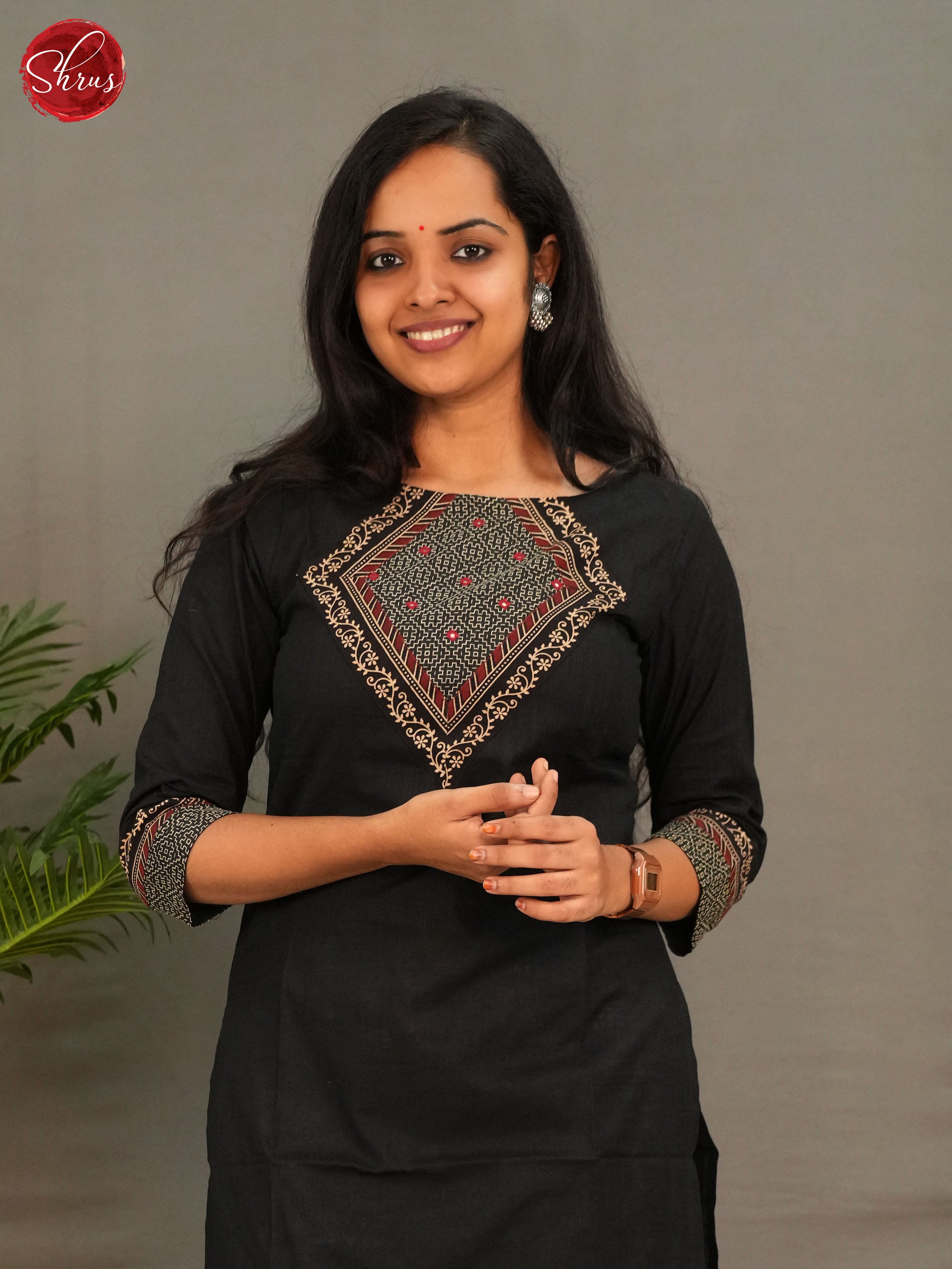 Black  - Casual Readymade Kurti - Shop on ShrusEternity.com