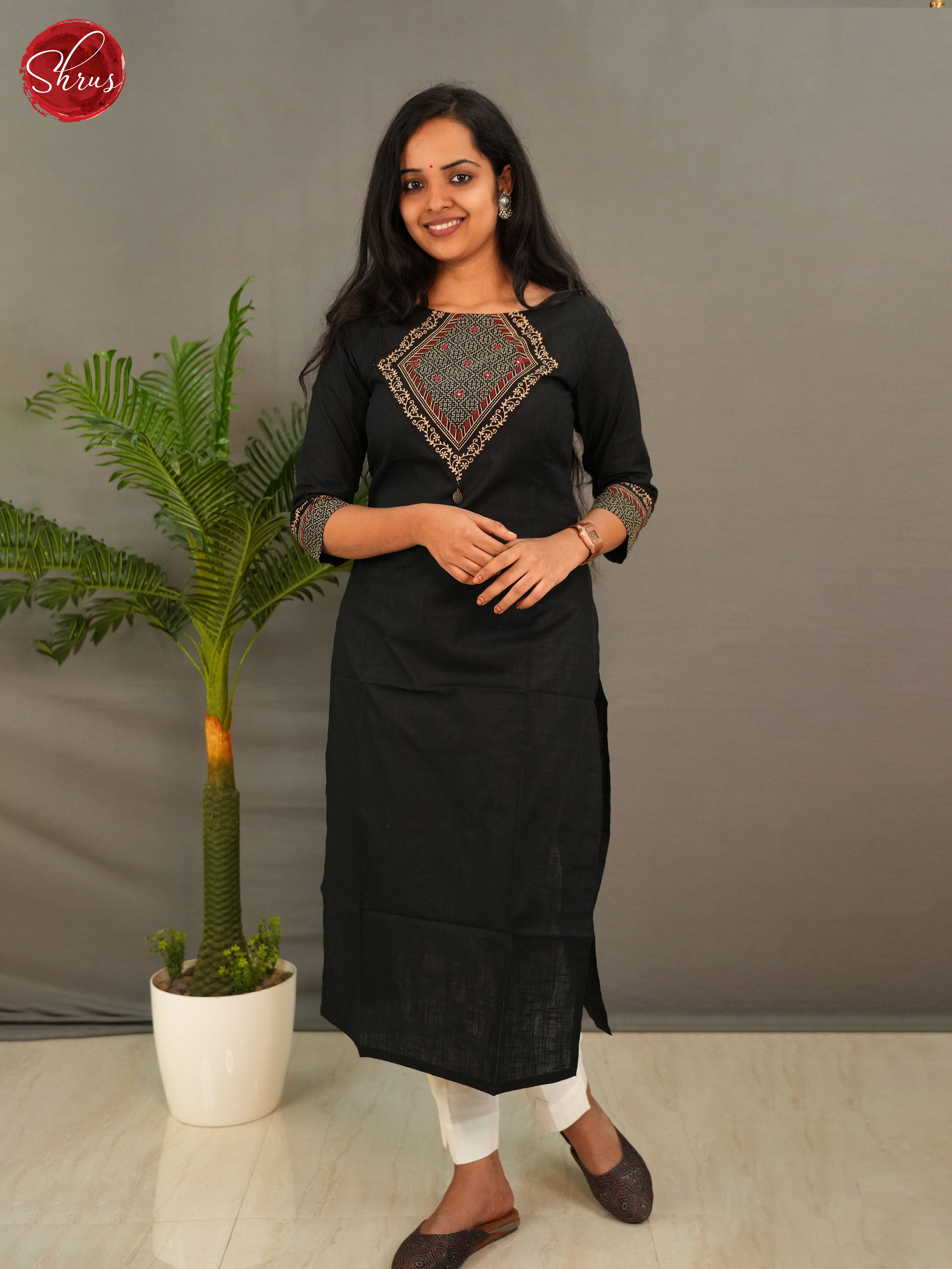 Black  - Casual Readymade Kurti - Shop on ShrusEternity.com