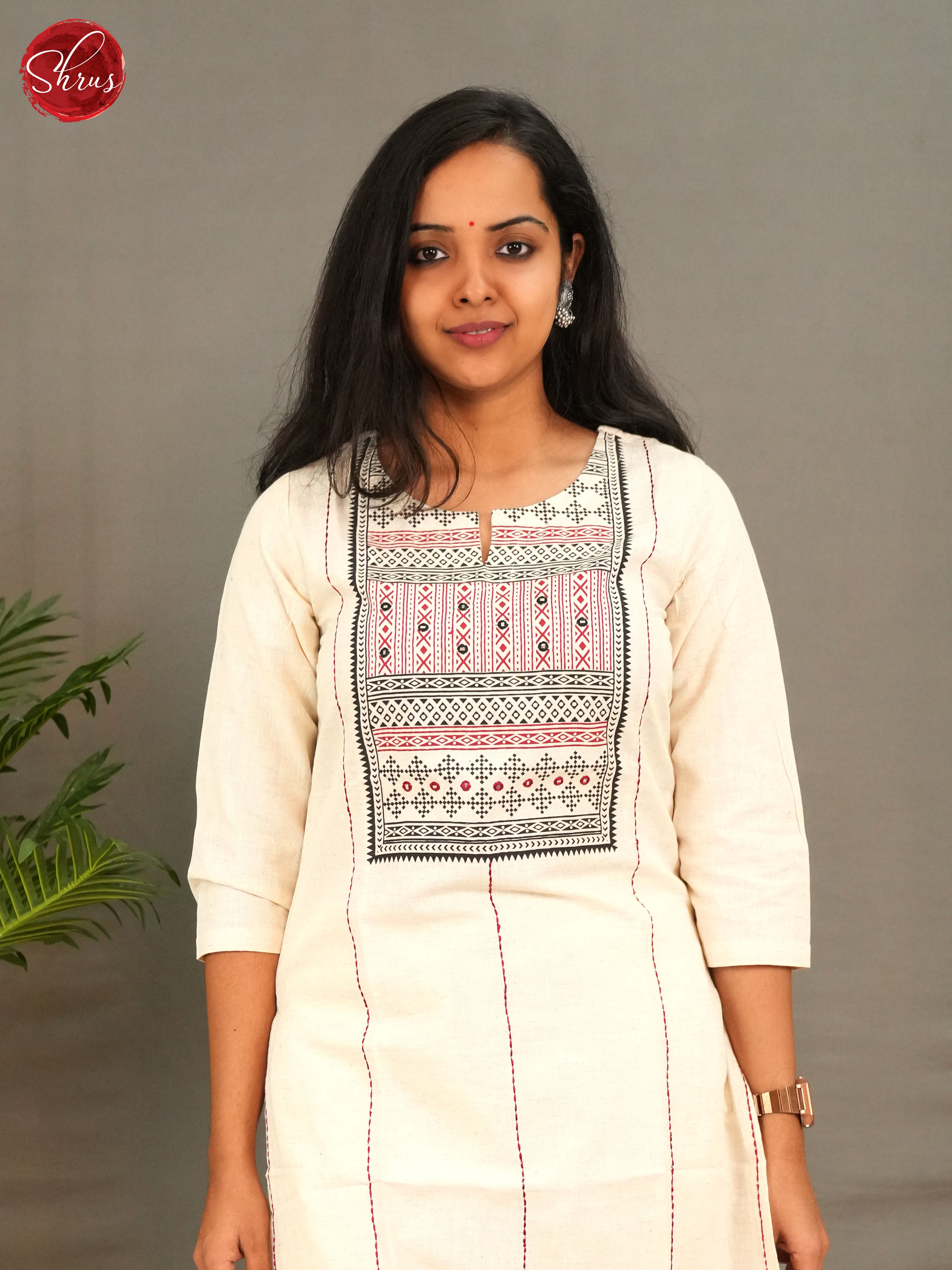 Cream  - Readymade Kurti - Shop on ShrusEternity.com