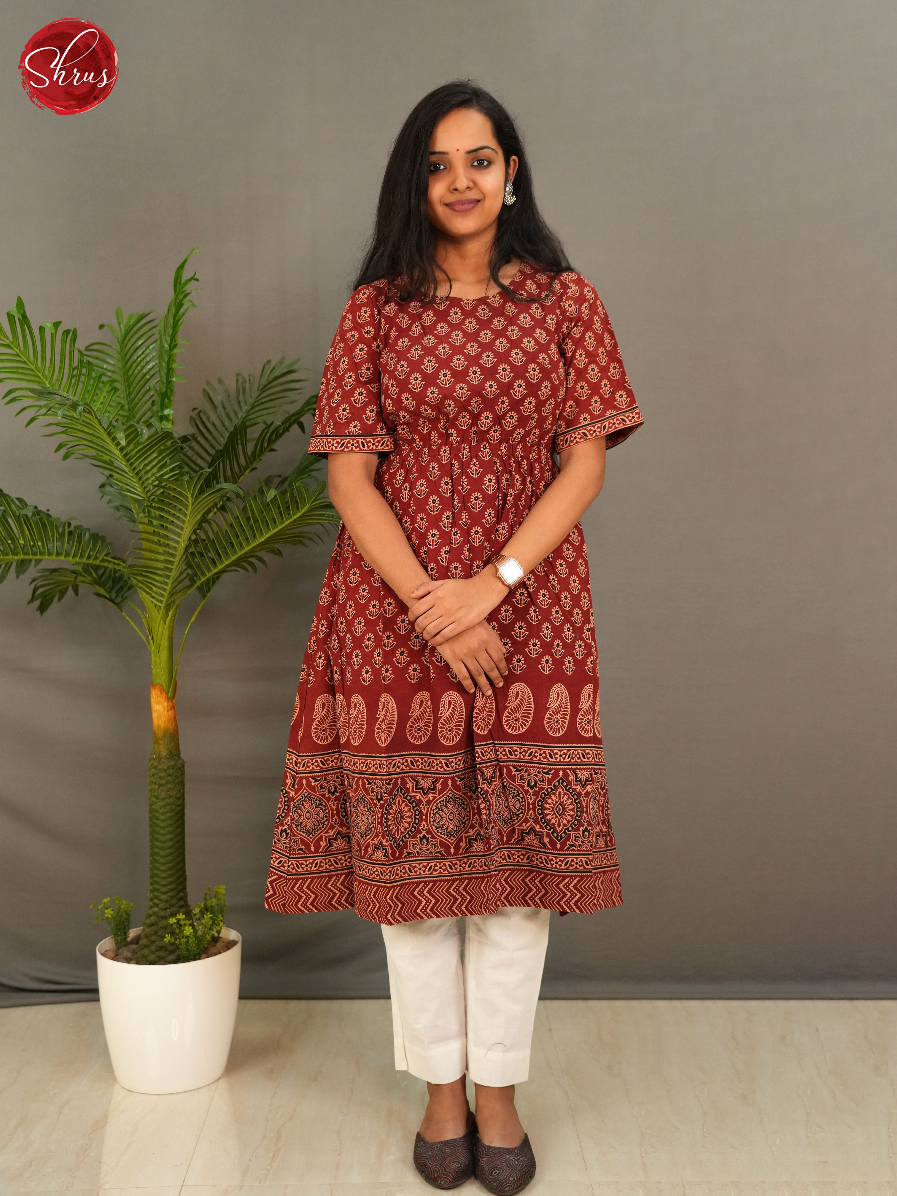 Maroon - Readymade Kurti - Shop on ShrusEternity.com