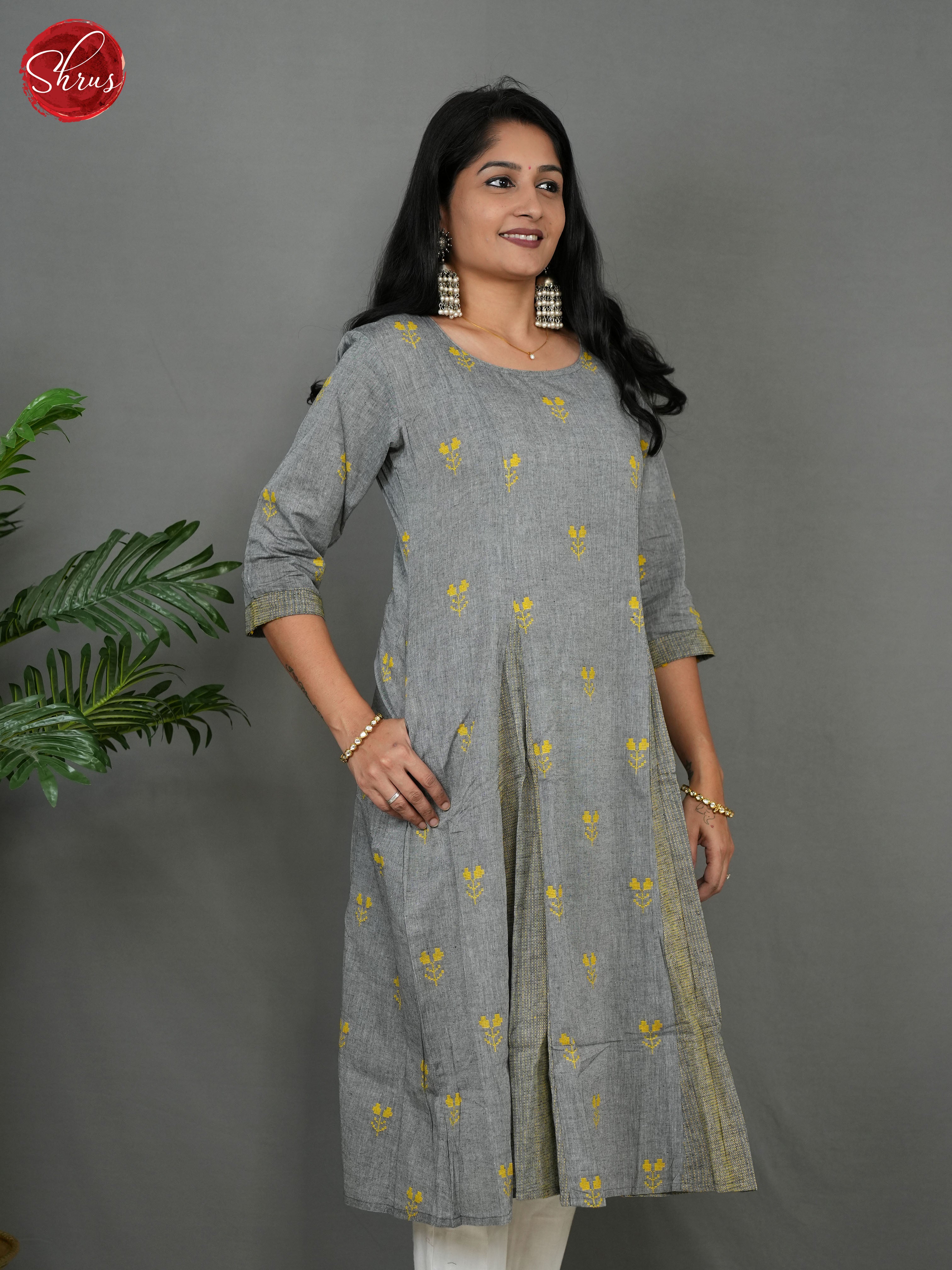 Grey - Readymade Kurti - Shop on ShrusEternity.com