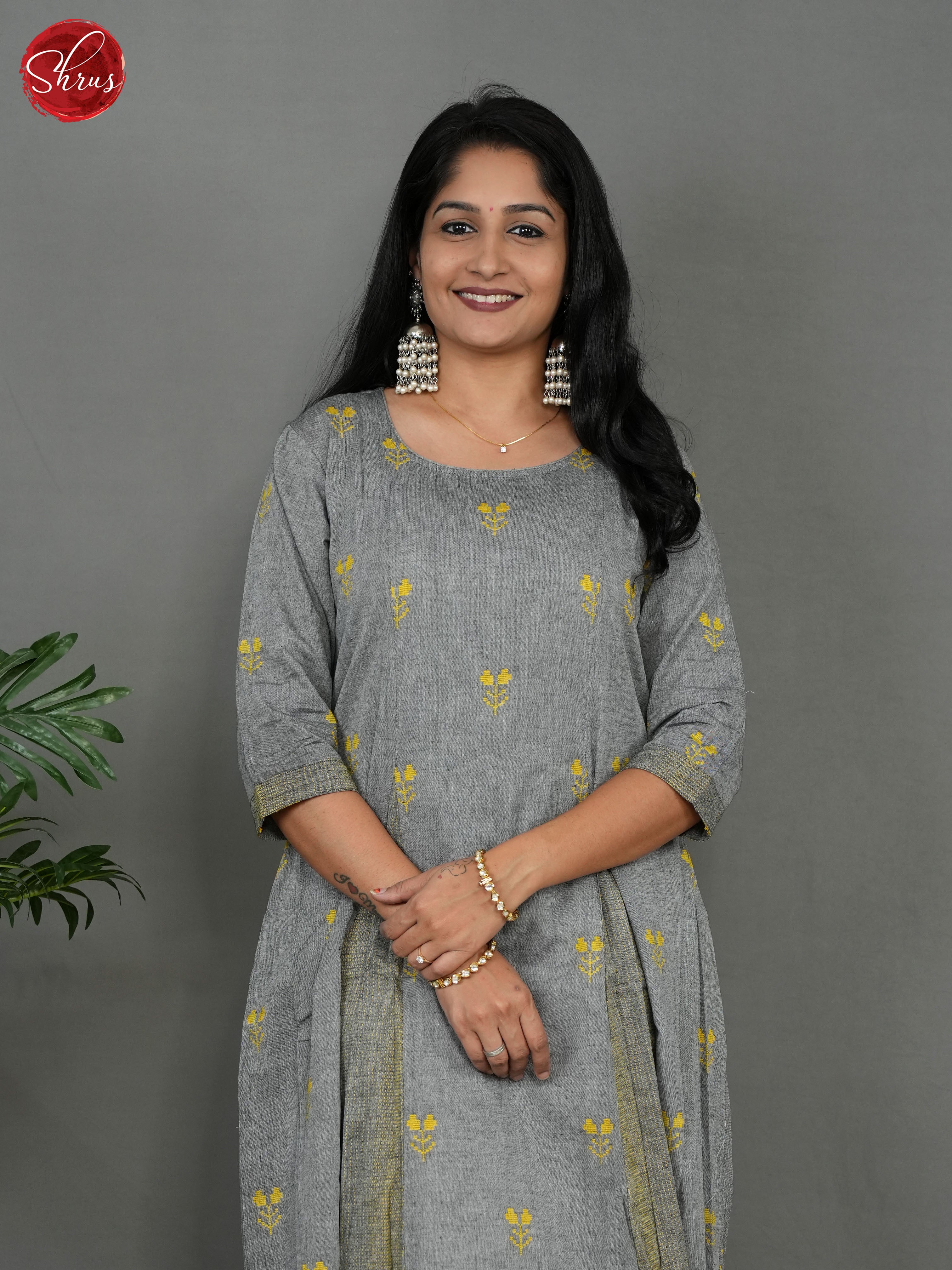 Grey - Readymade Kurti - Shop on ShrusEternity.com