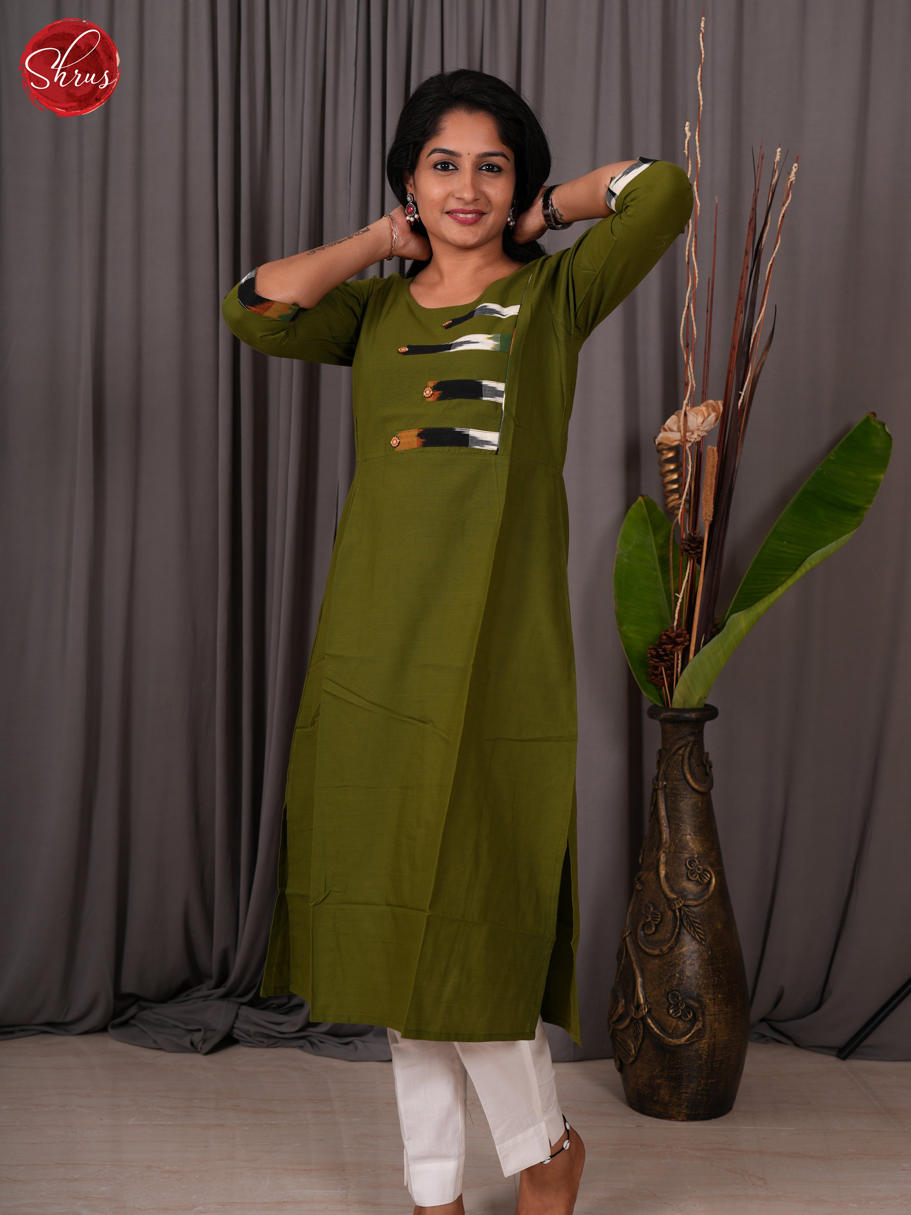 Green  -Readymade Kurti - Shop on ShrusEternity.com