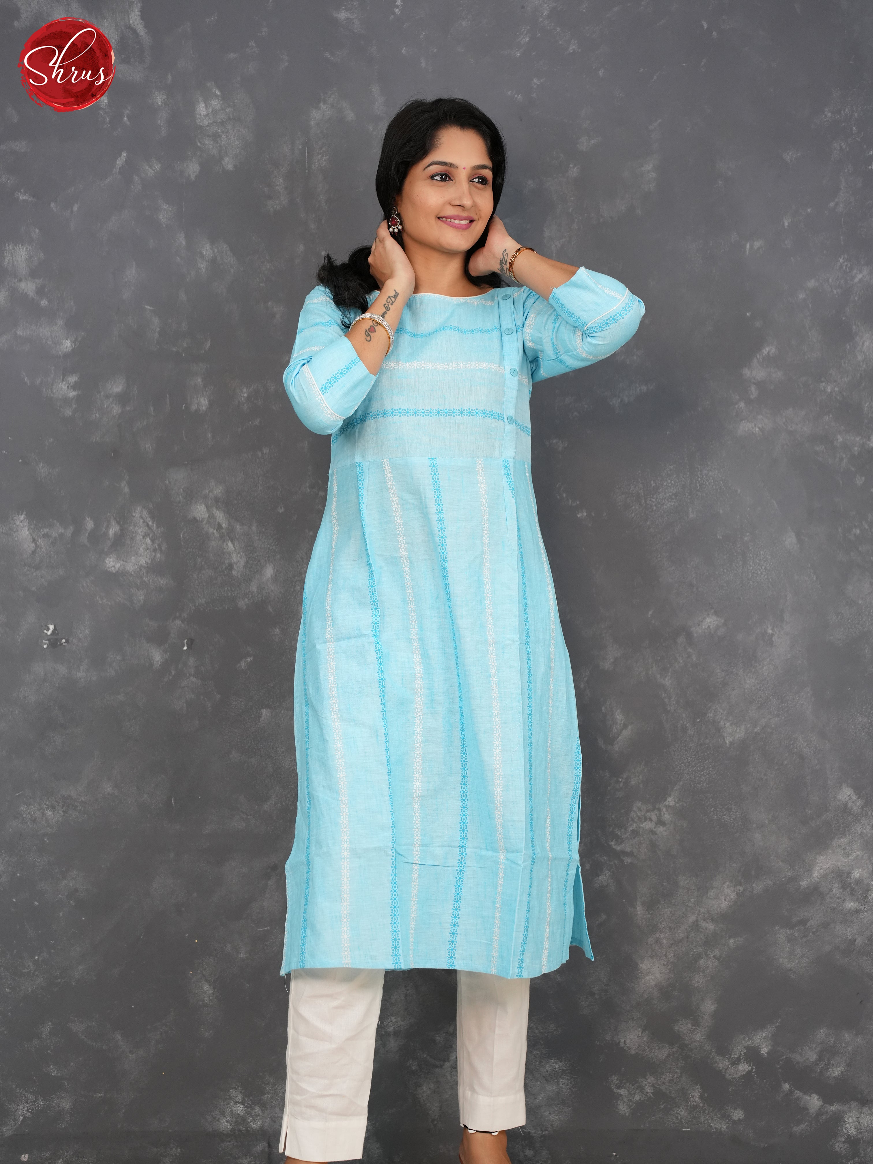 Blue -Anarkali Readymade kurti - Shop on ShrusEternity.com