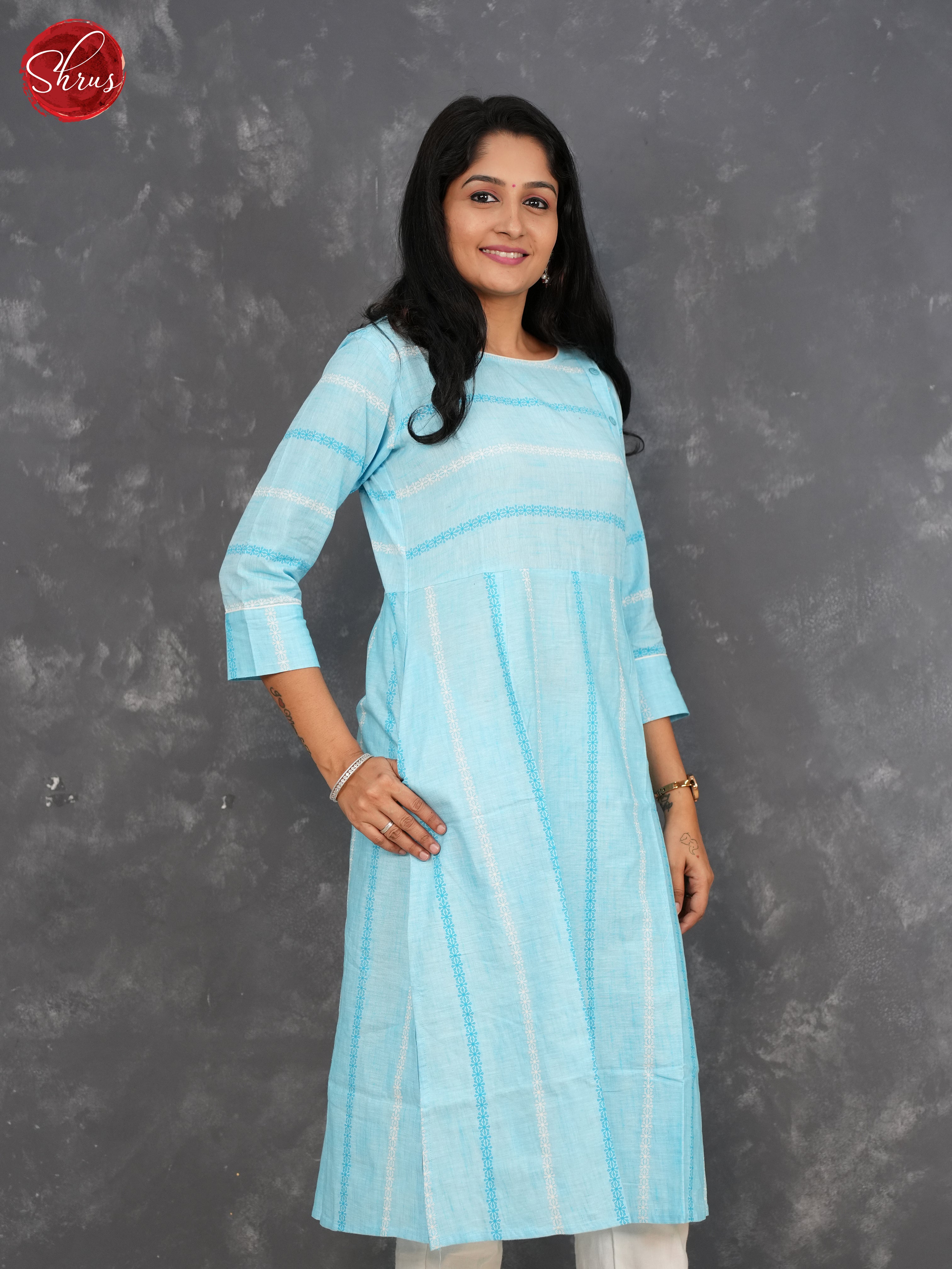 Blue -Anarkali Readymade kurti - Shop on ShrusEternity.com