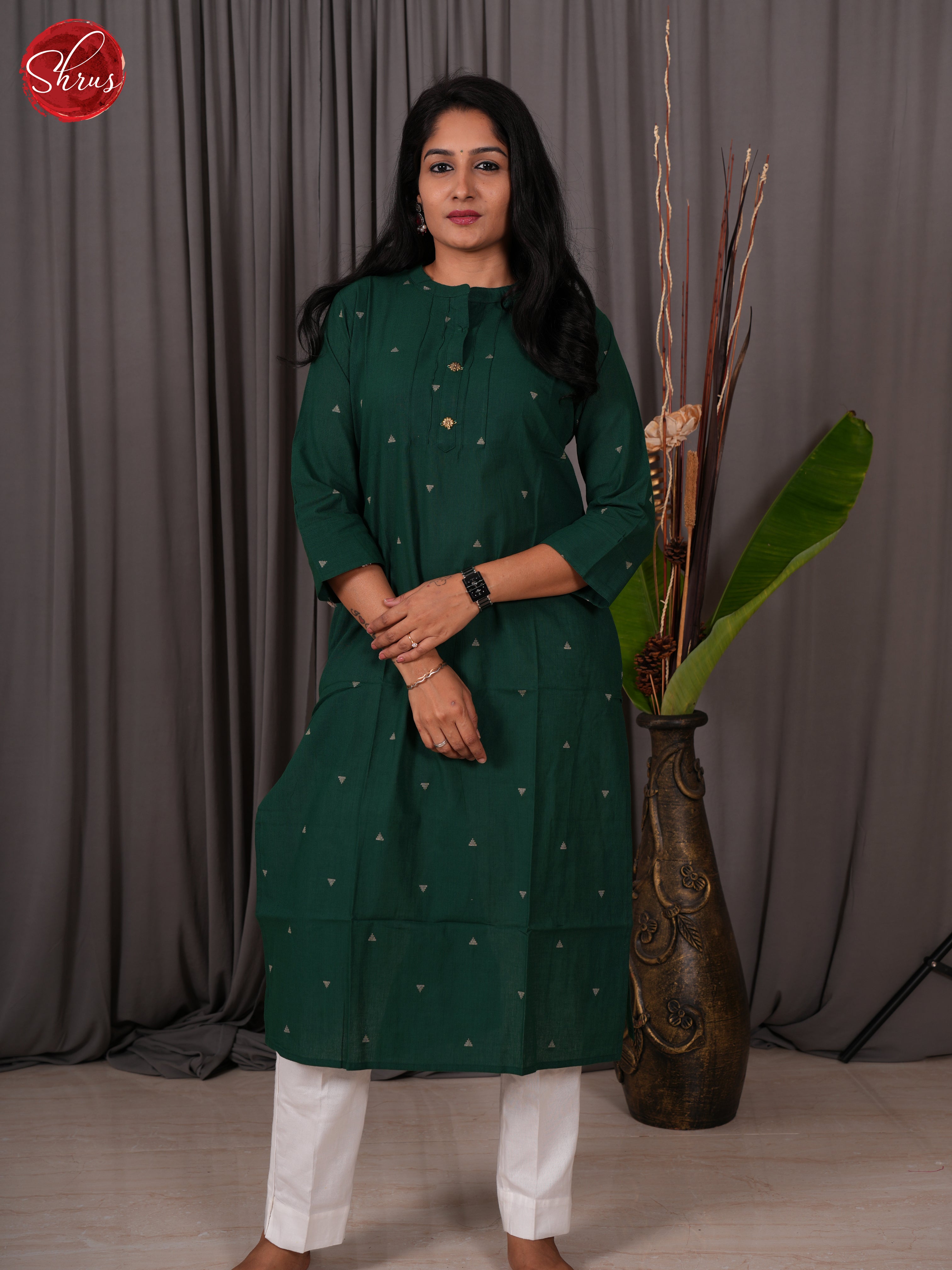 Green  -Readymade Kurti - Shop on ShrusEternity.com