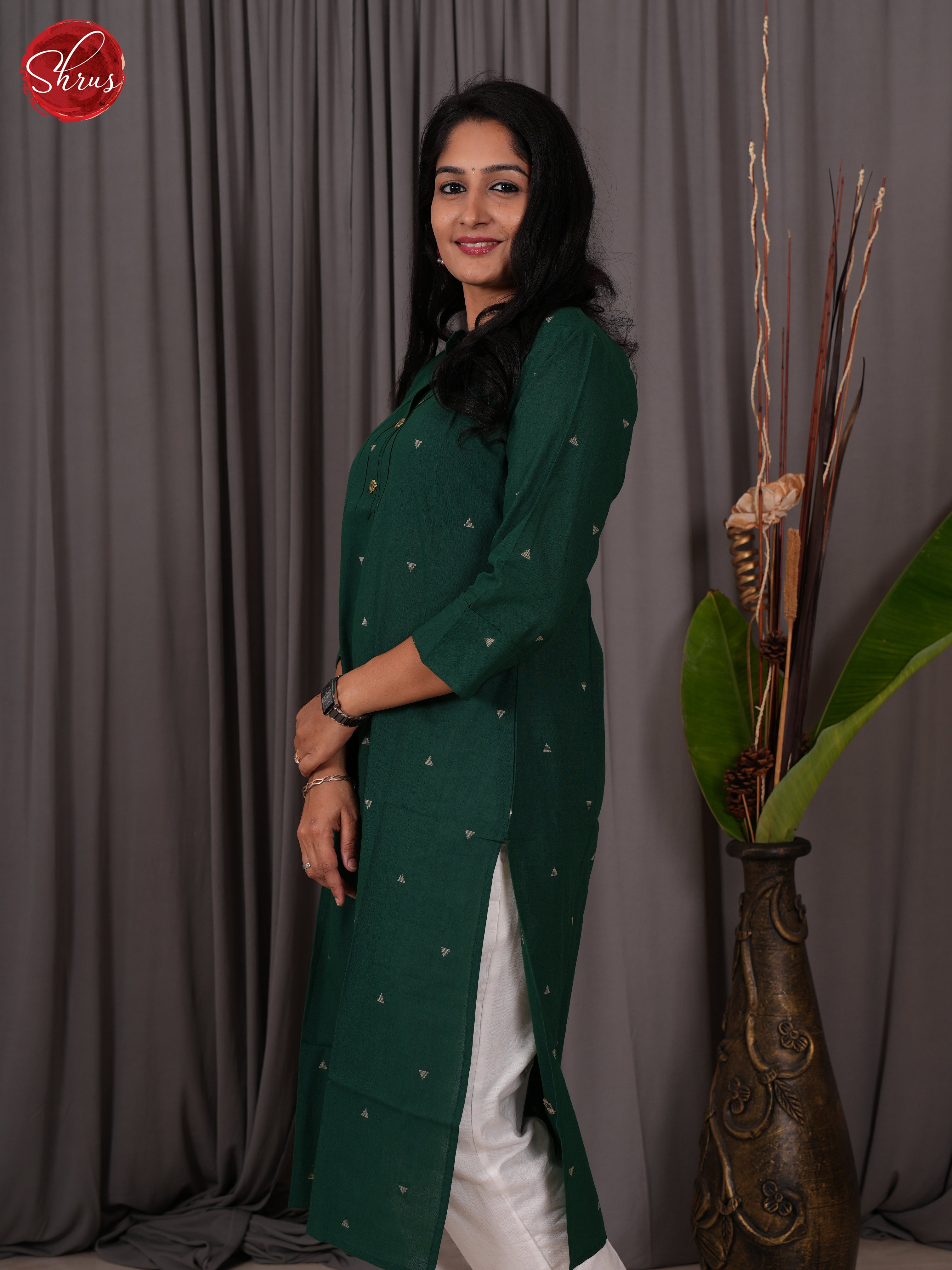 Green  -Readymade Kurti - Shop on ShrusEternity.com