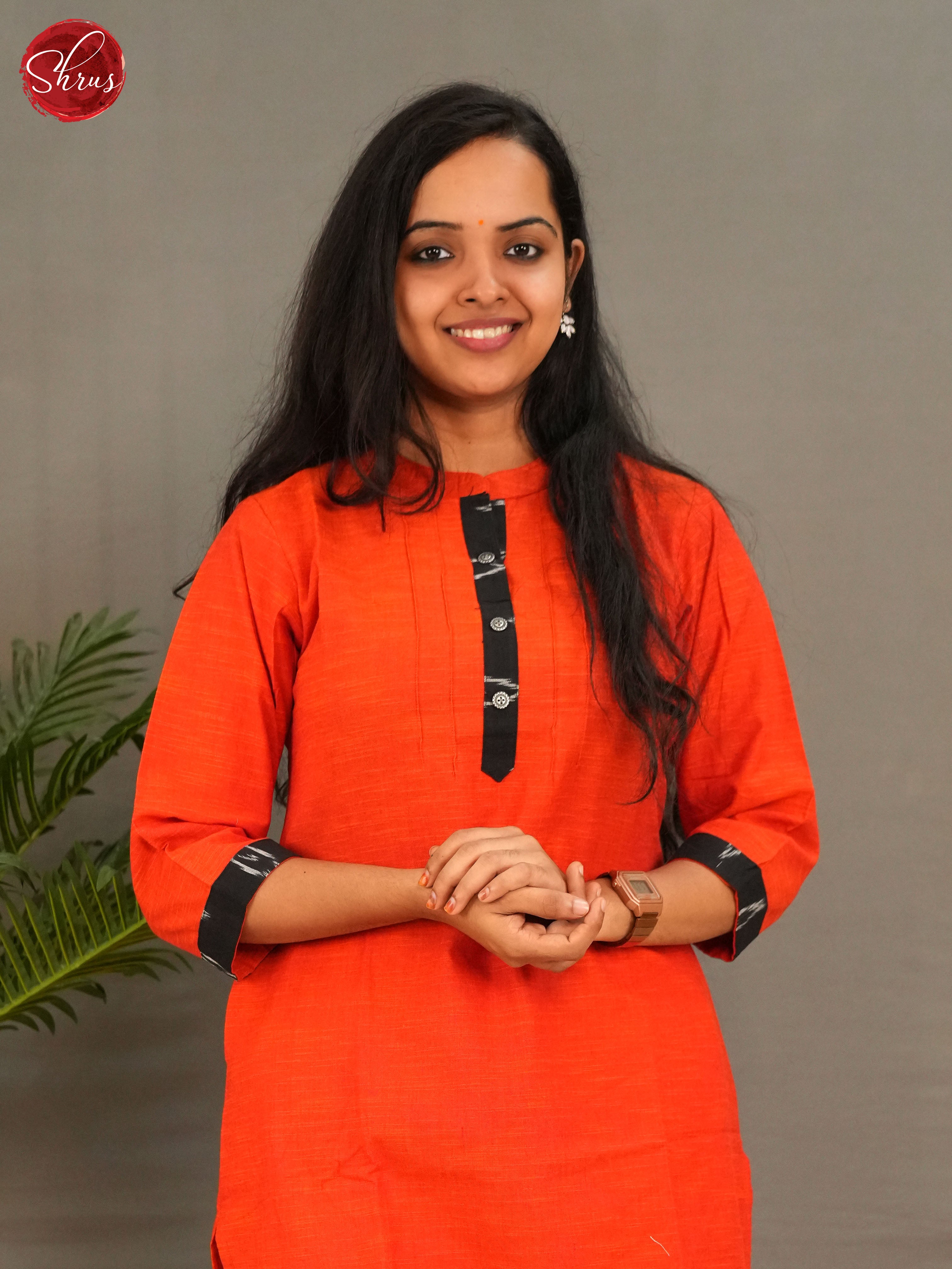 Orange  - Readymade Kurti - Shop on ShrusEternity.com