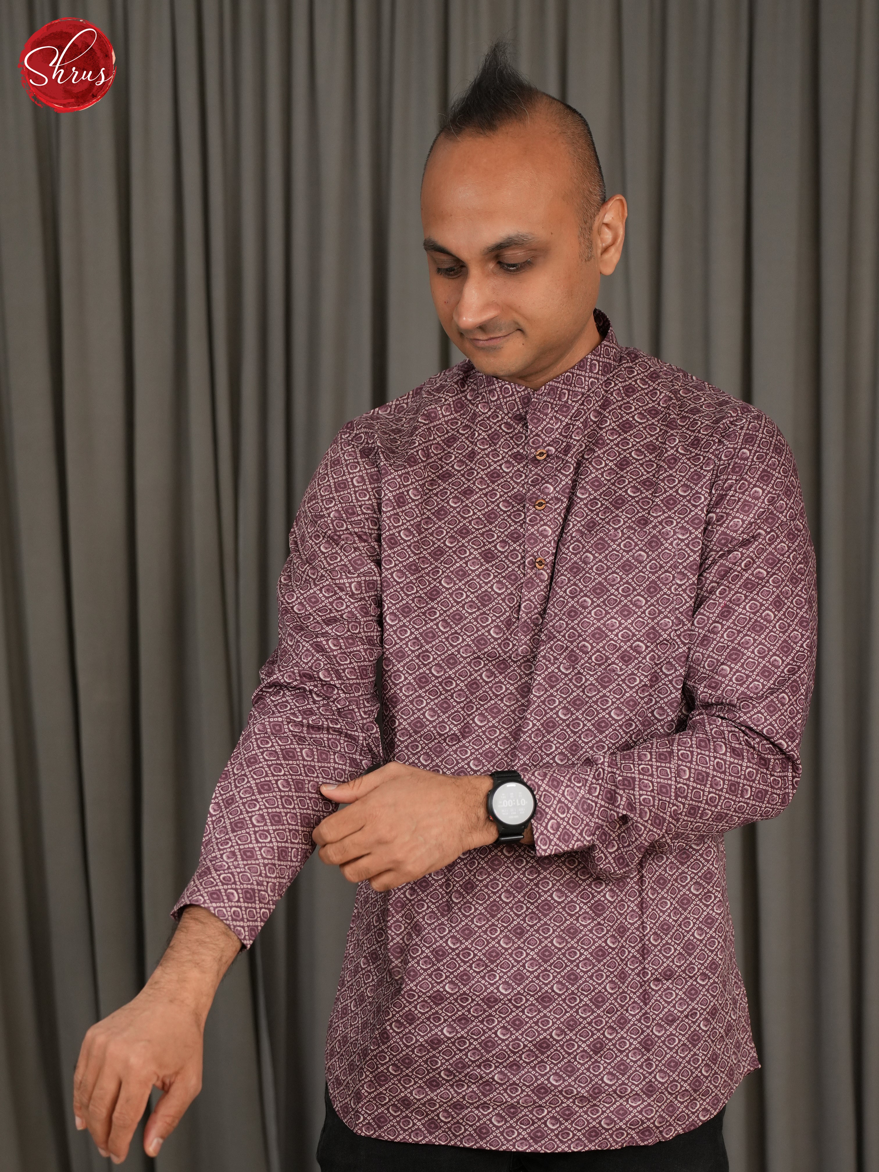 Onion Pink -Readymade Mens Kurta - Shop on ShrusEternity.com