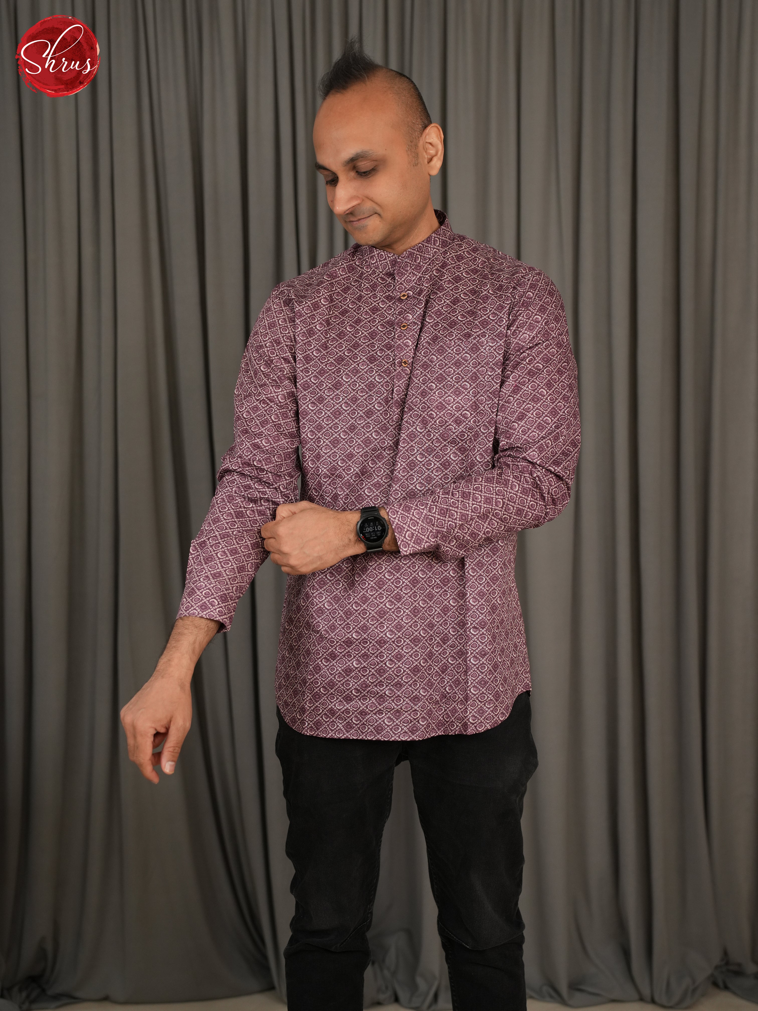 Onion Pink -Readymade Mens Kurta - Shop on ShrusEternity.com