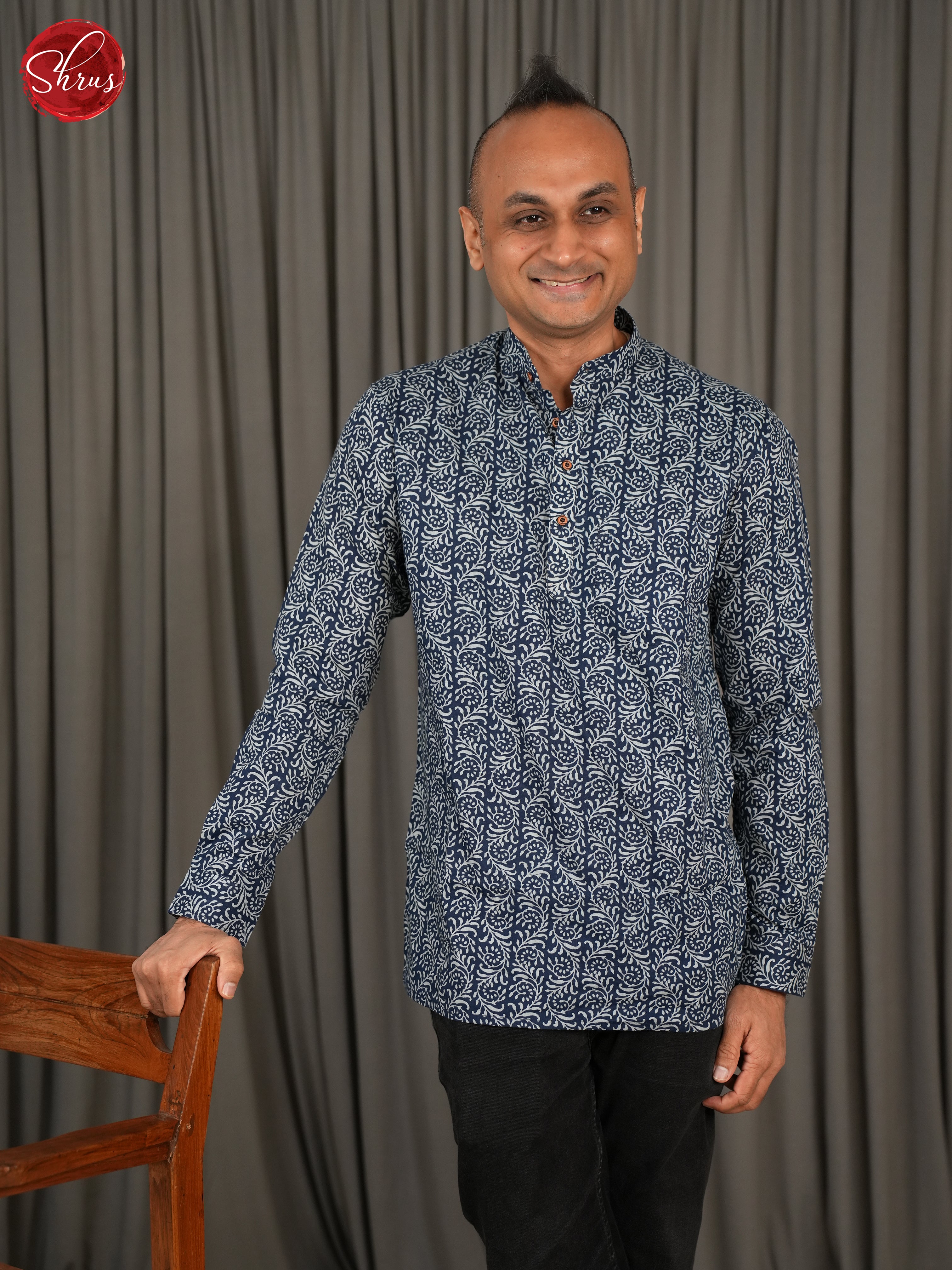 Blue-Readymade Mens Kurta - Shop on ShrusEternity.com