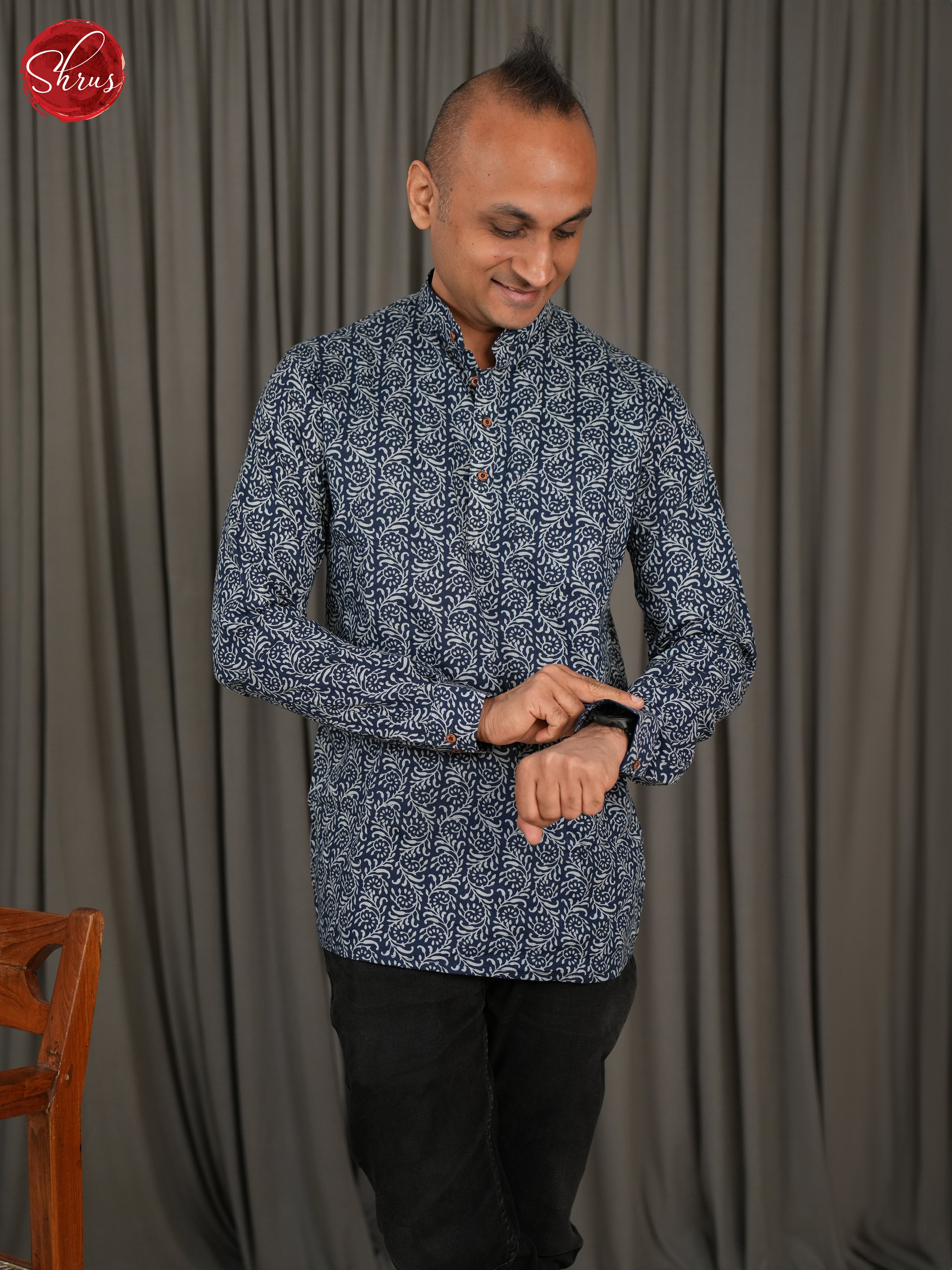 Blue-Readymade Mens Kurta - Shop on ShrusEternity.com