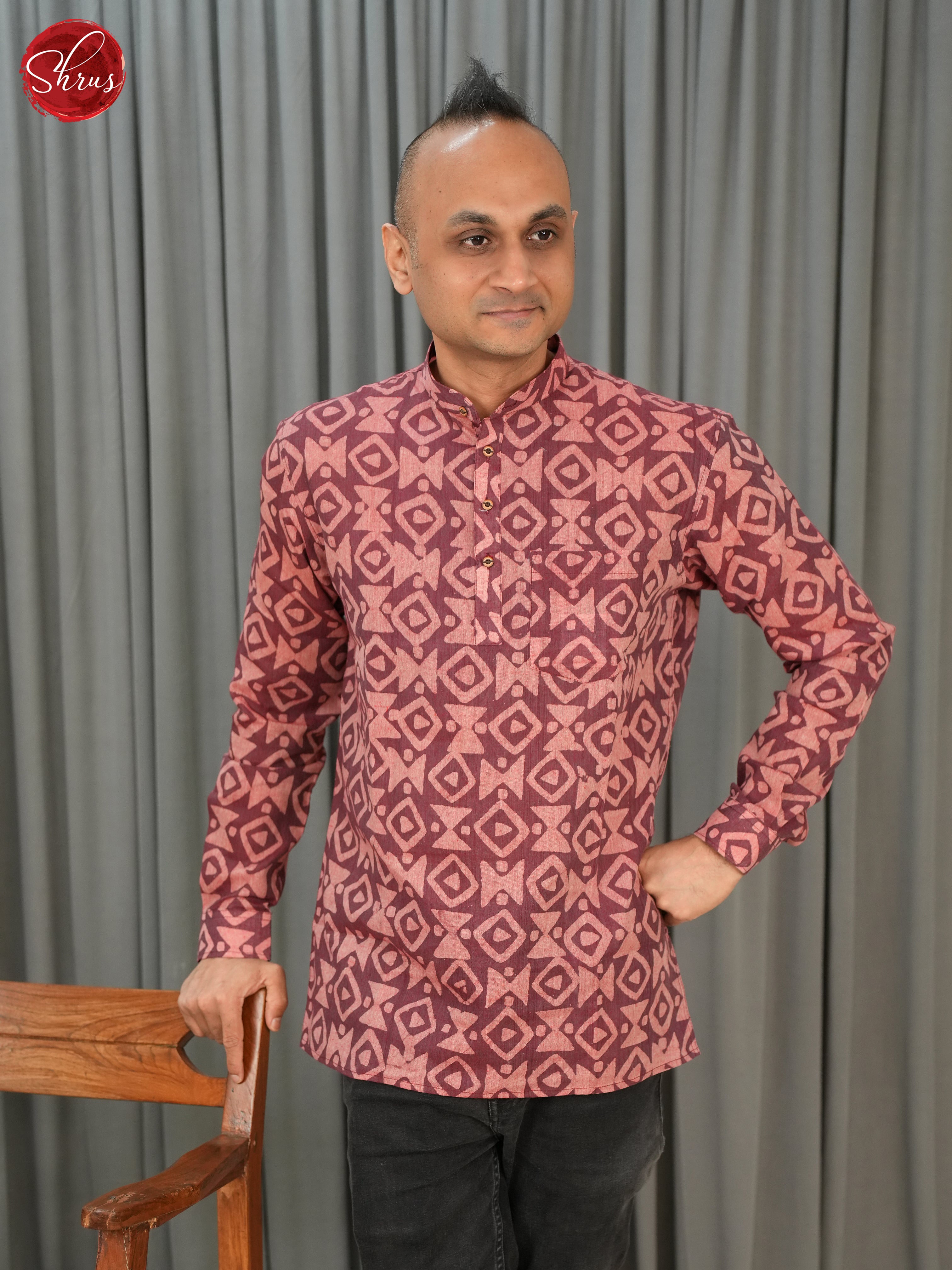 Onion Pink -Readymade Mens Kurta - Shop on ShrusEternity.com