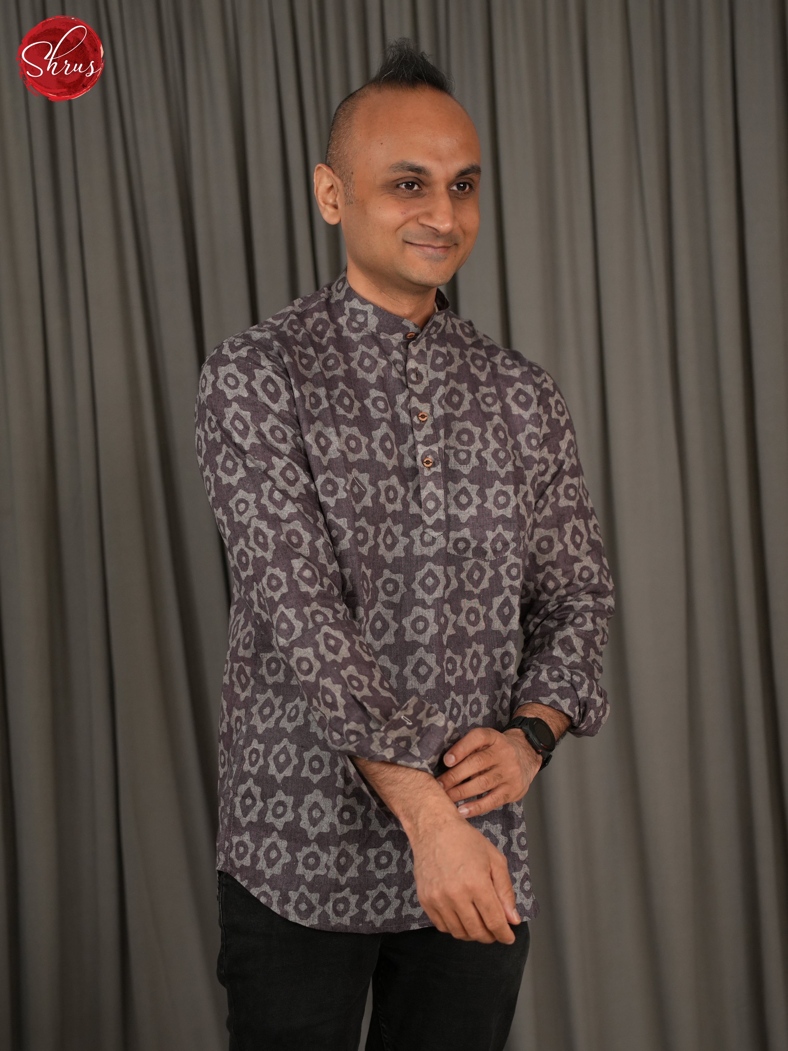 Grey-Readymade Mens Kurta - Shop on ShrusEternity.com