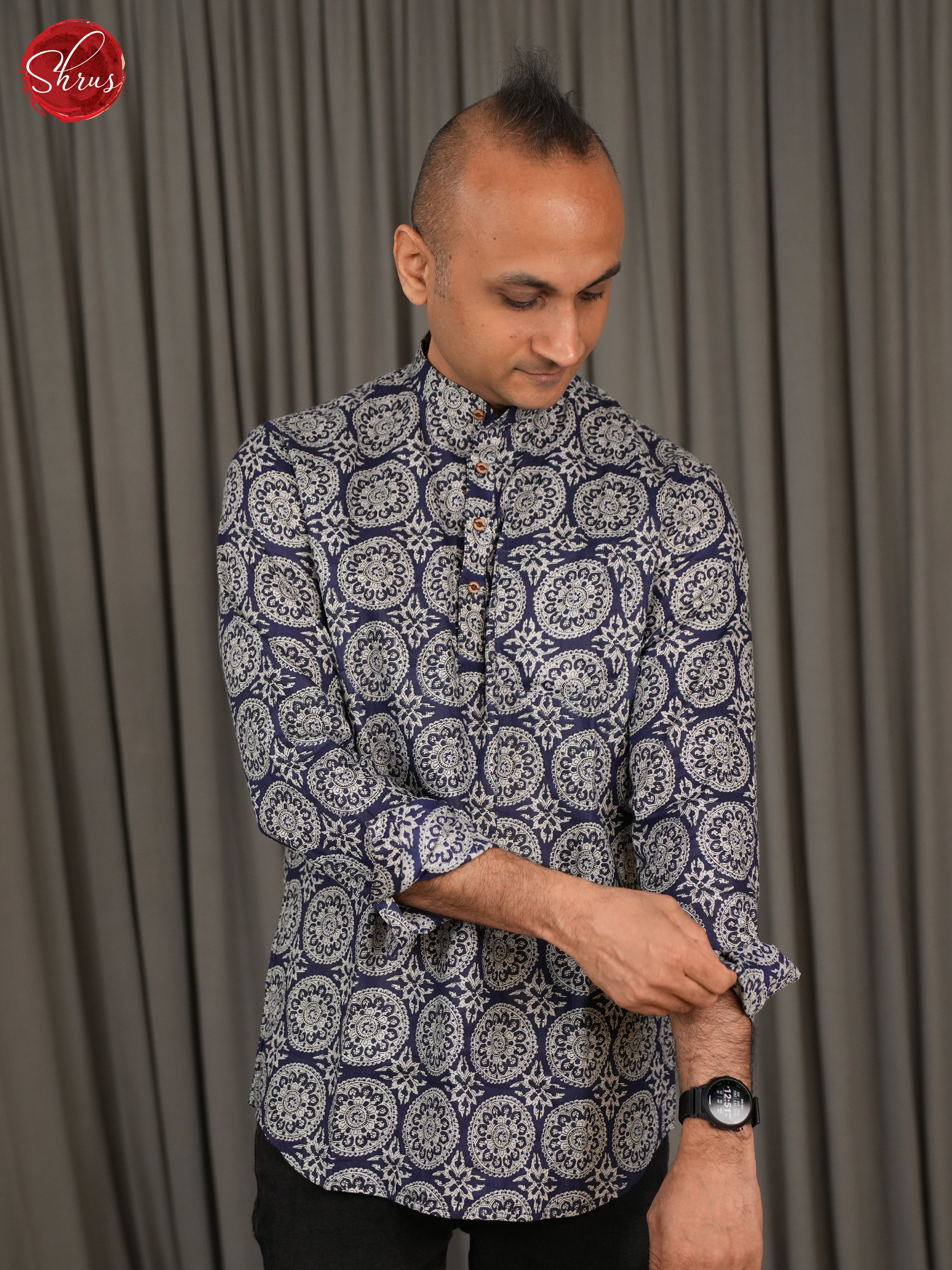 Blue-Readymade Mens Kurta - Shop on ShrusEternity.com