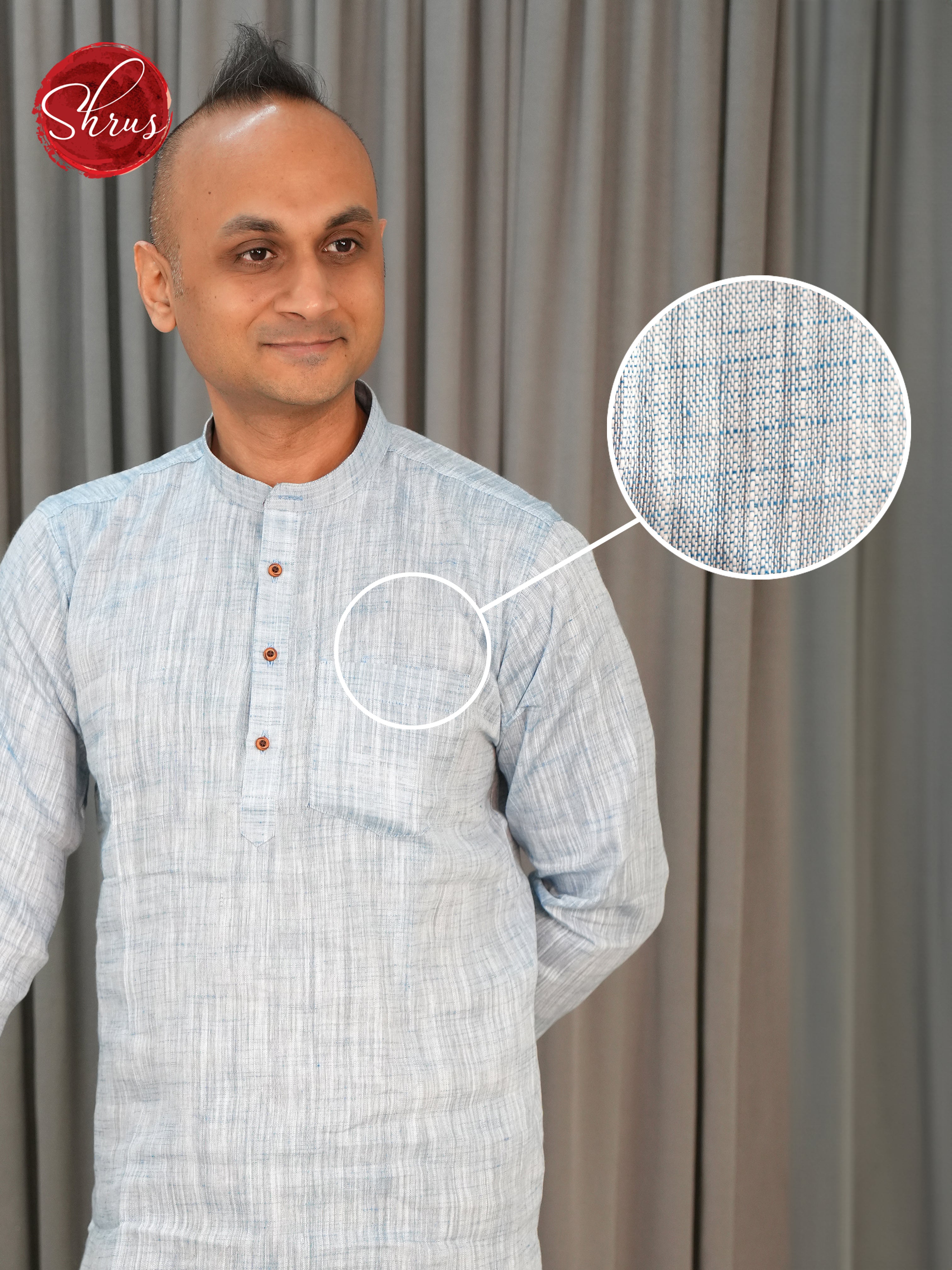 Grey -Readymade Mens Kurta - Shop on ShrusEternity.com