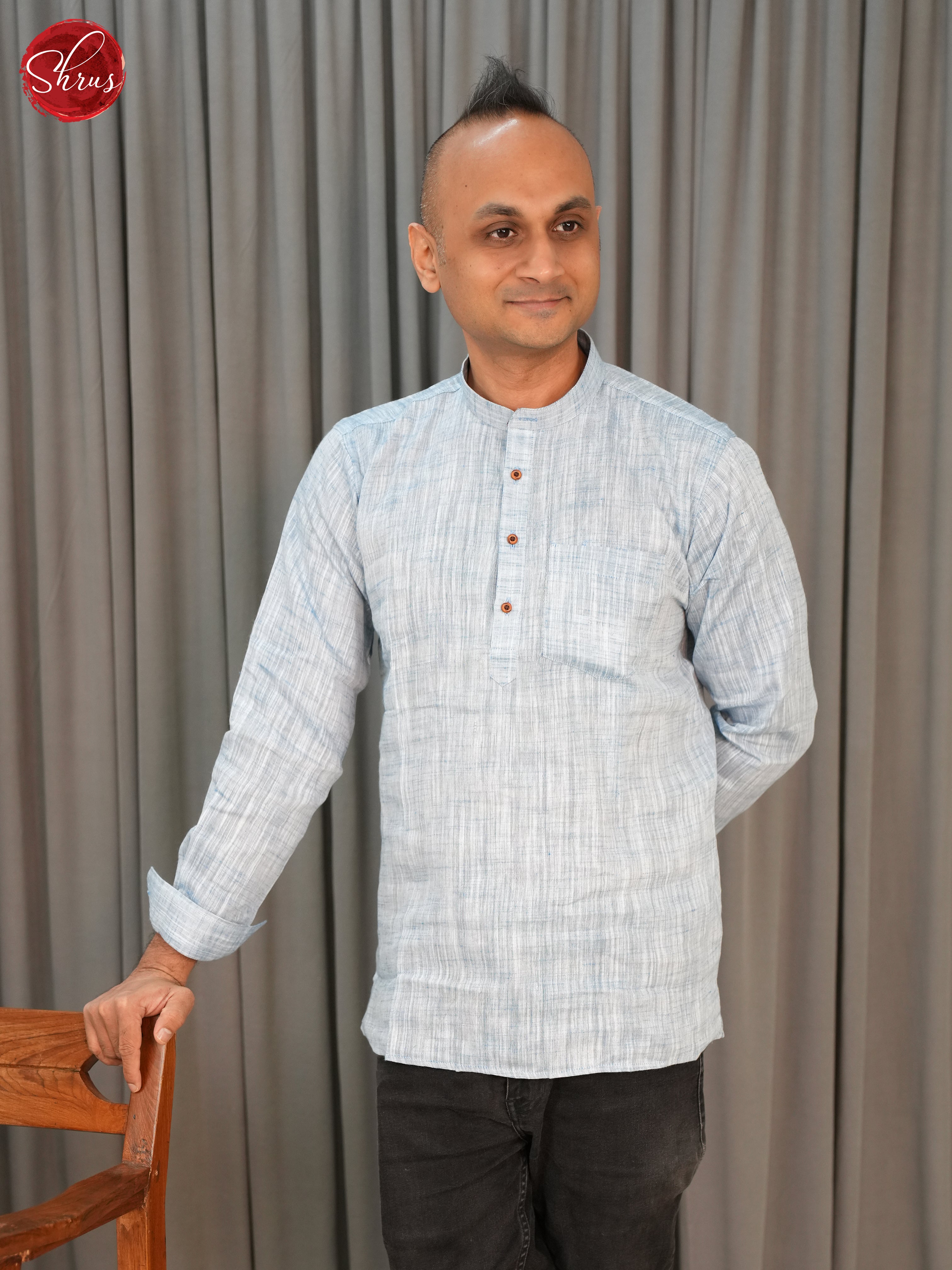 Grey -Readymade Mens Kurta - Shop on ShrusEternity.com