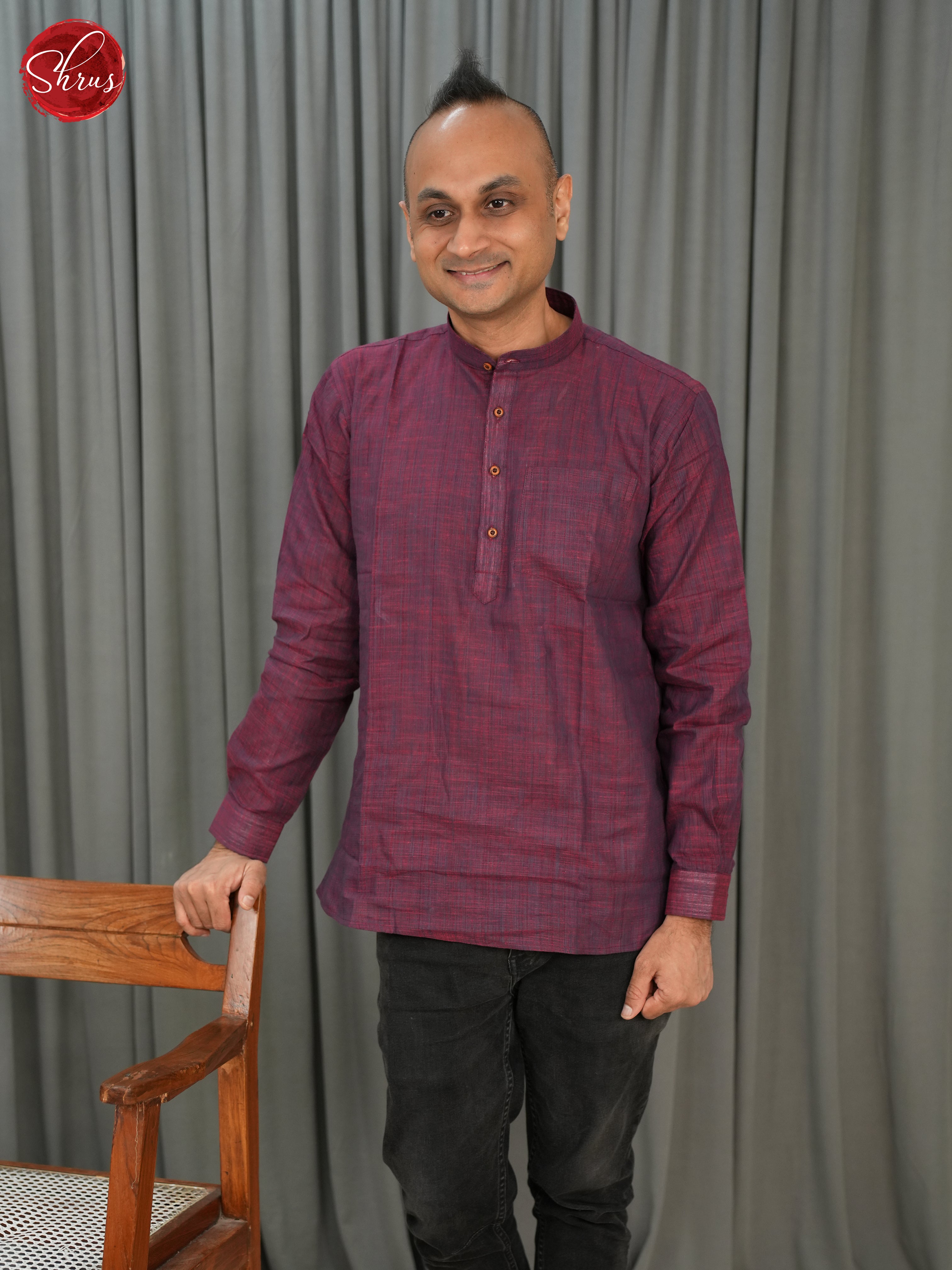 Purple -Readymade Mens Kurta - Shop on ShrusEternity.com