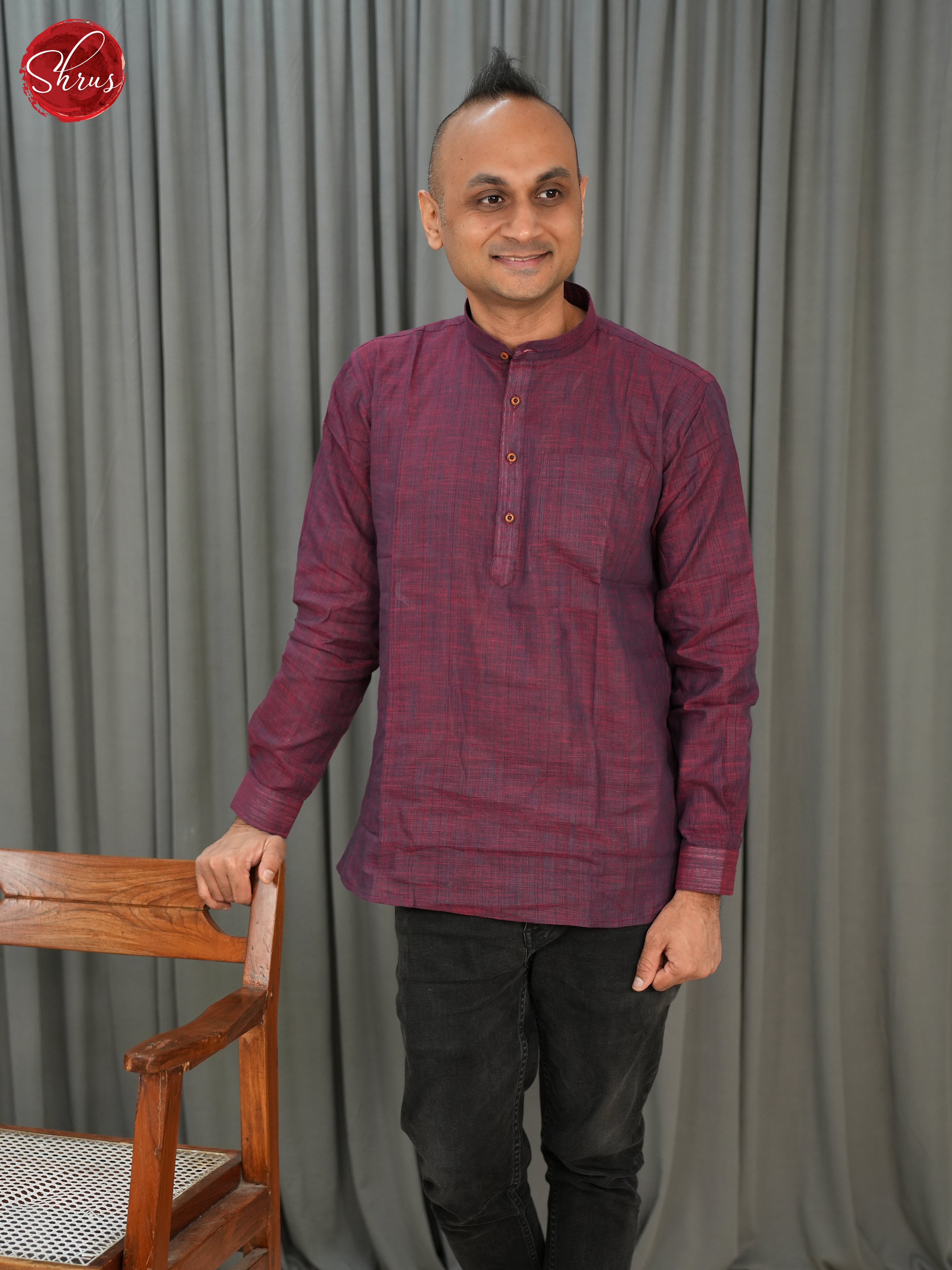 Purple -Readymade Mens Kurta - Shop on ShrusEternity.com