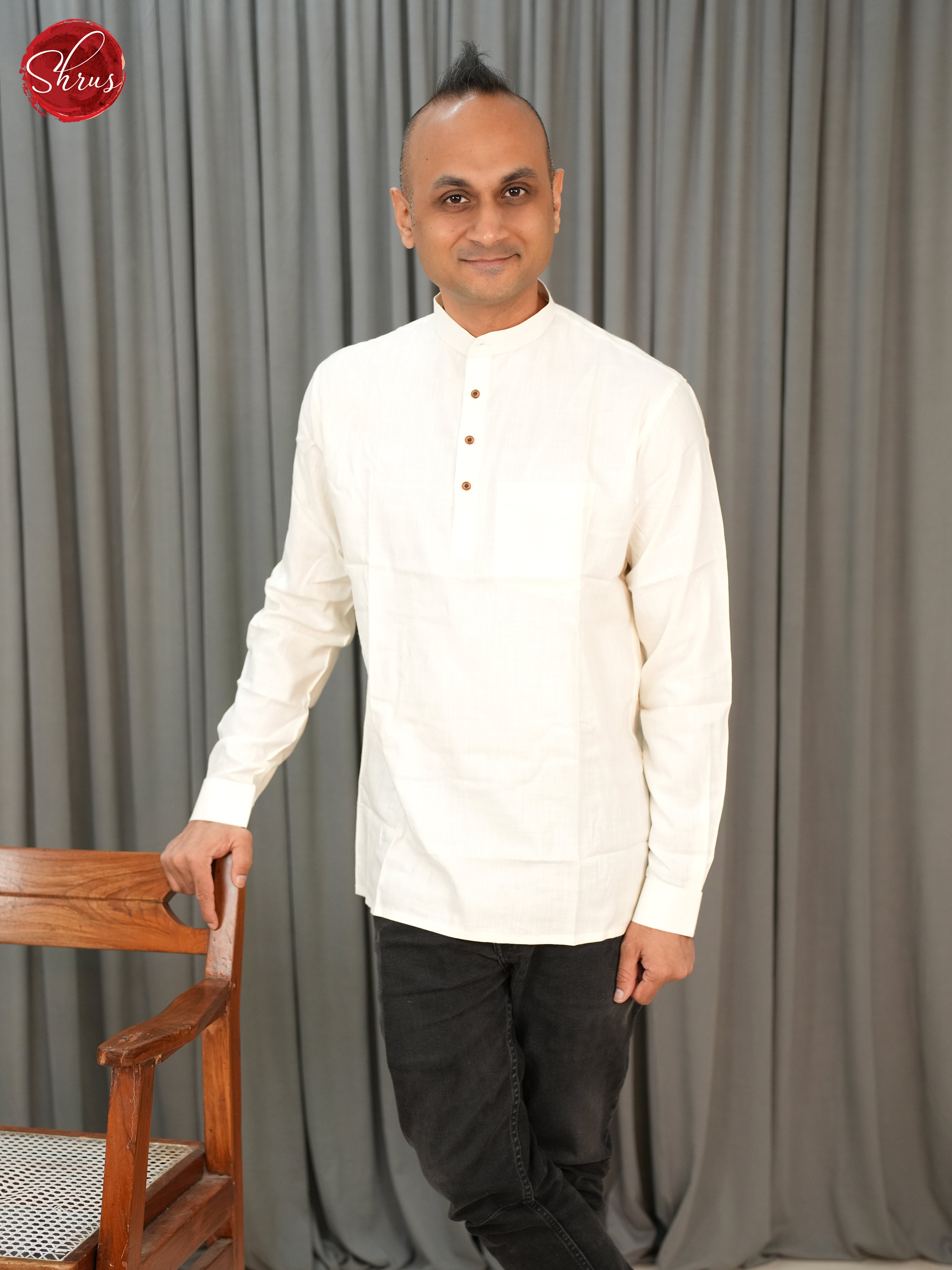 White -Readymade Mens Kurta - Shop on ShrusEternity.com