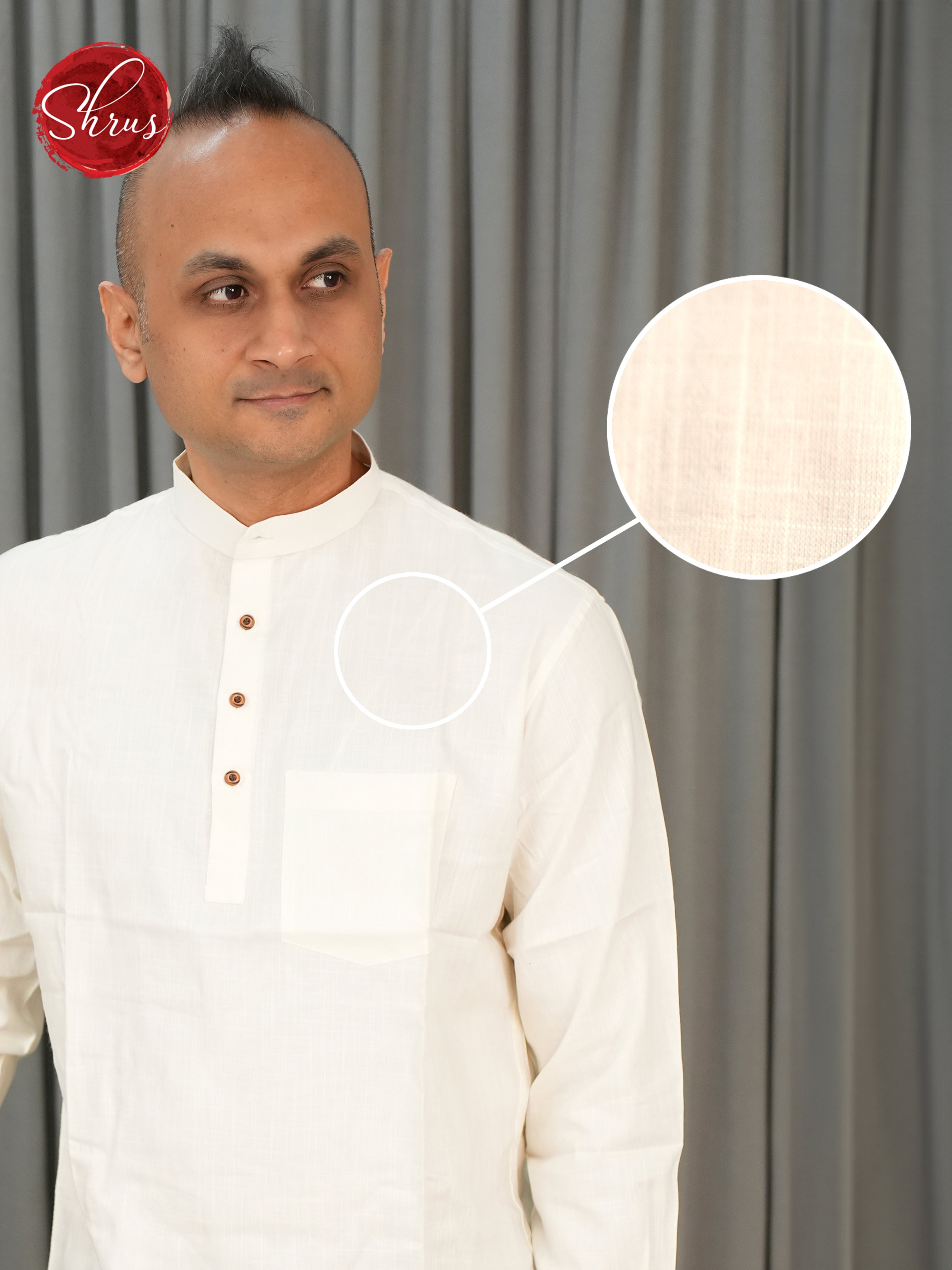 White -Readymade Mens Kurta - Shop on ShrusEternity.com