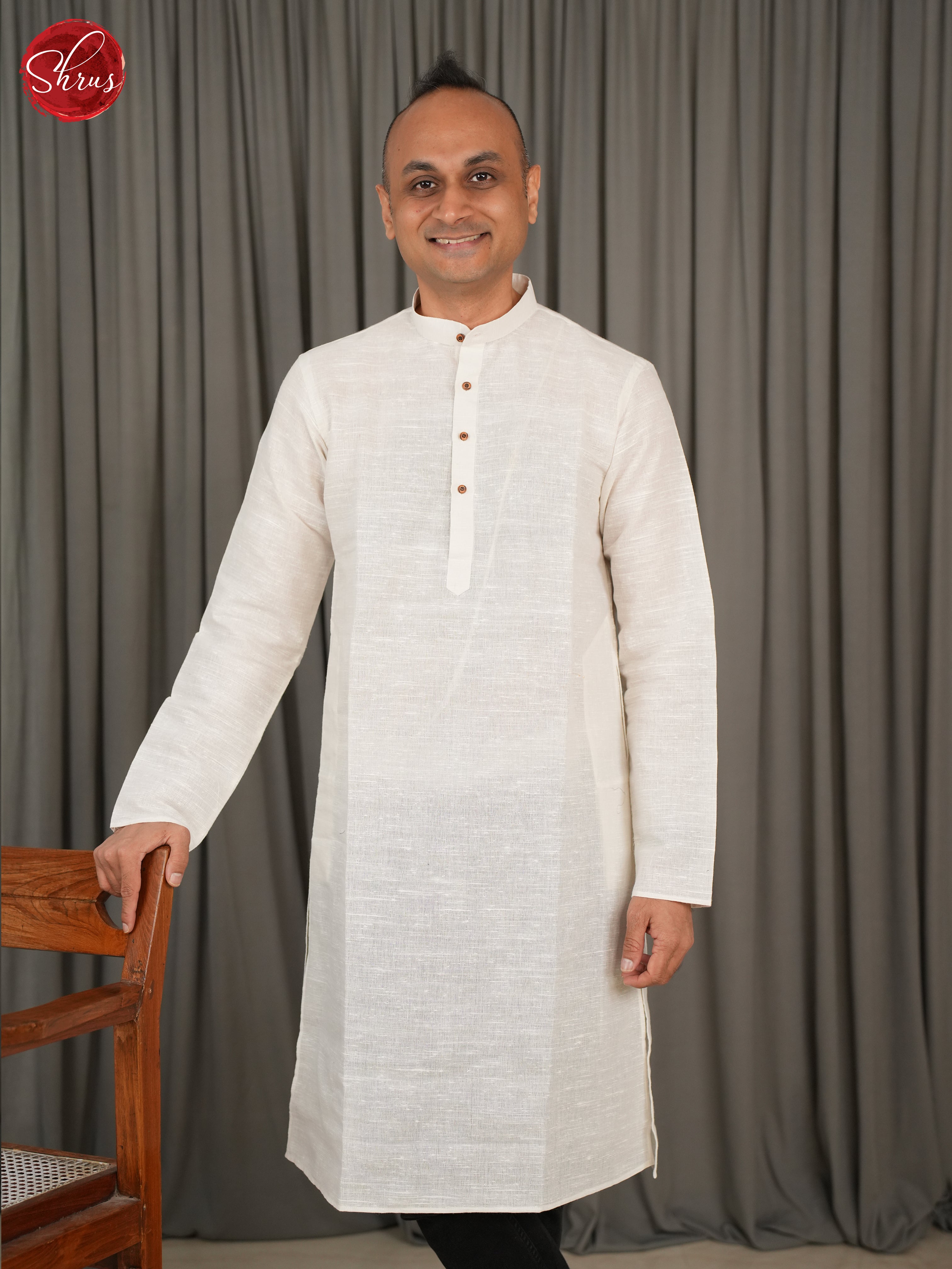 Cream -Readymade Mens Kurta - Shop on ShrusEternity.com