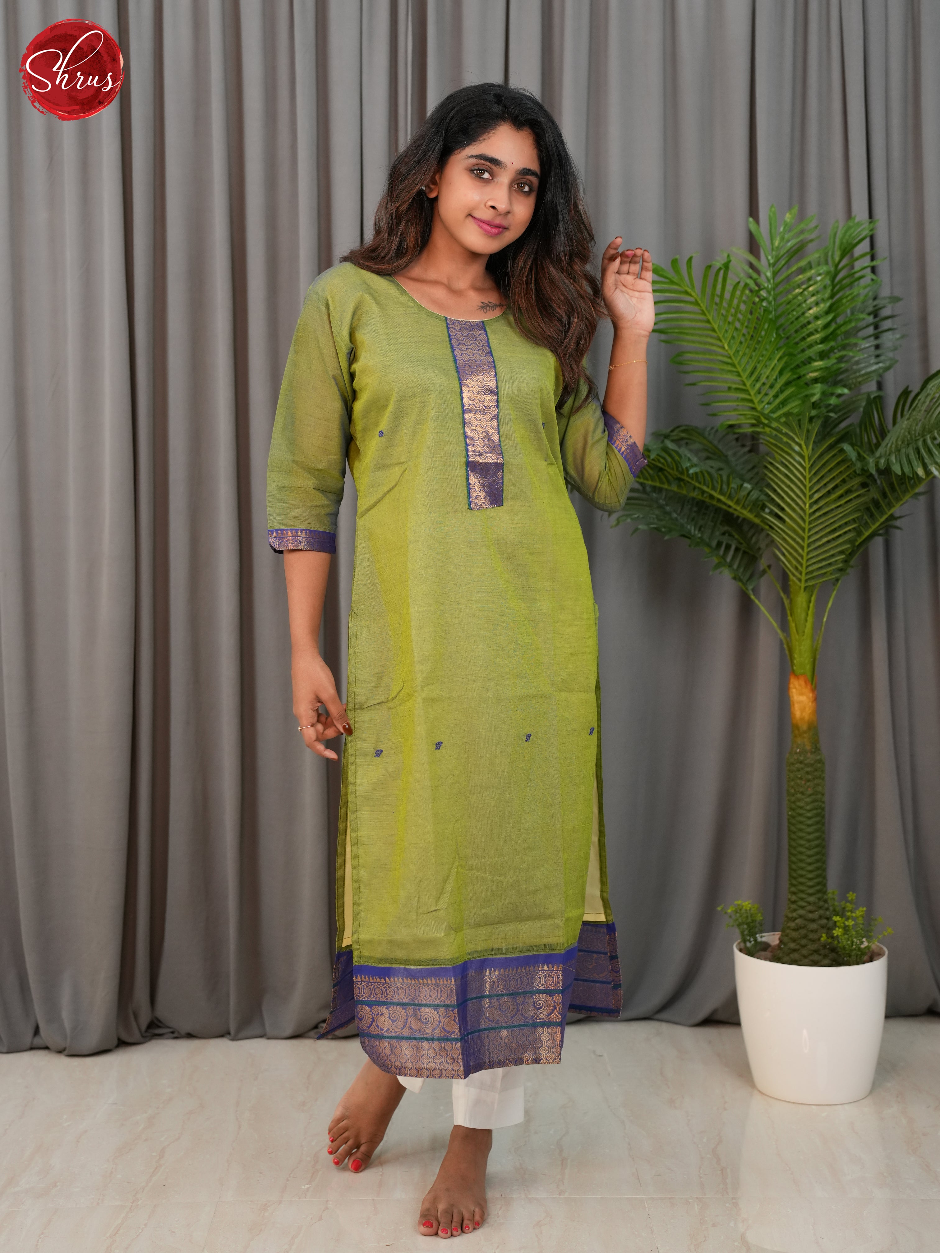 Green  -Chettinad Cotton Readymade Kuti - Shop on ShrusEternity.com