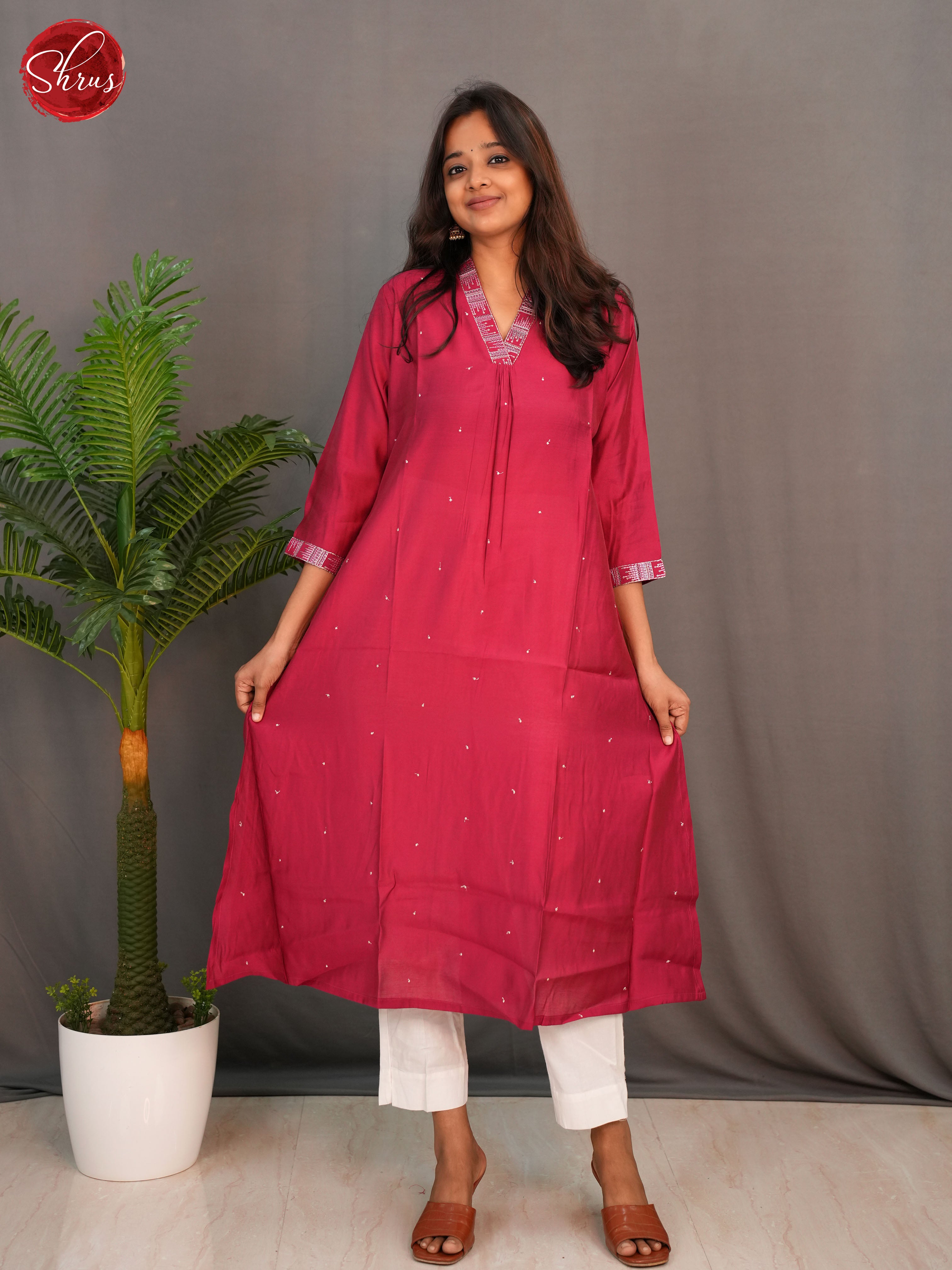 Red - Readymade Kurti - Shop on ShrusEternity.com