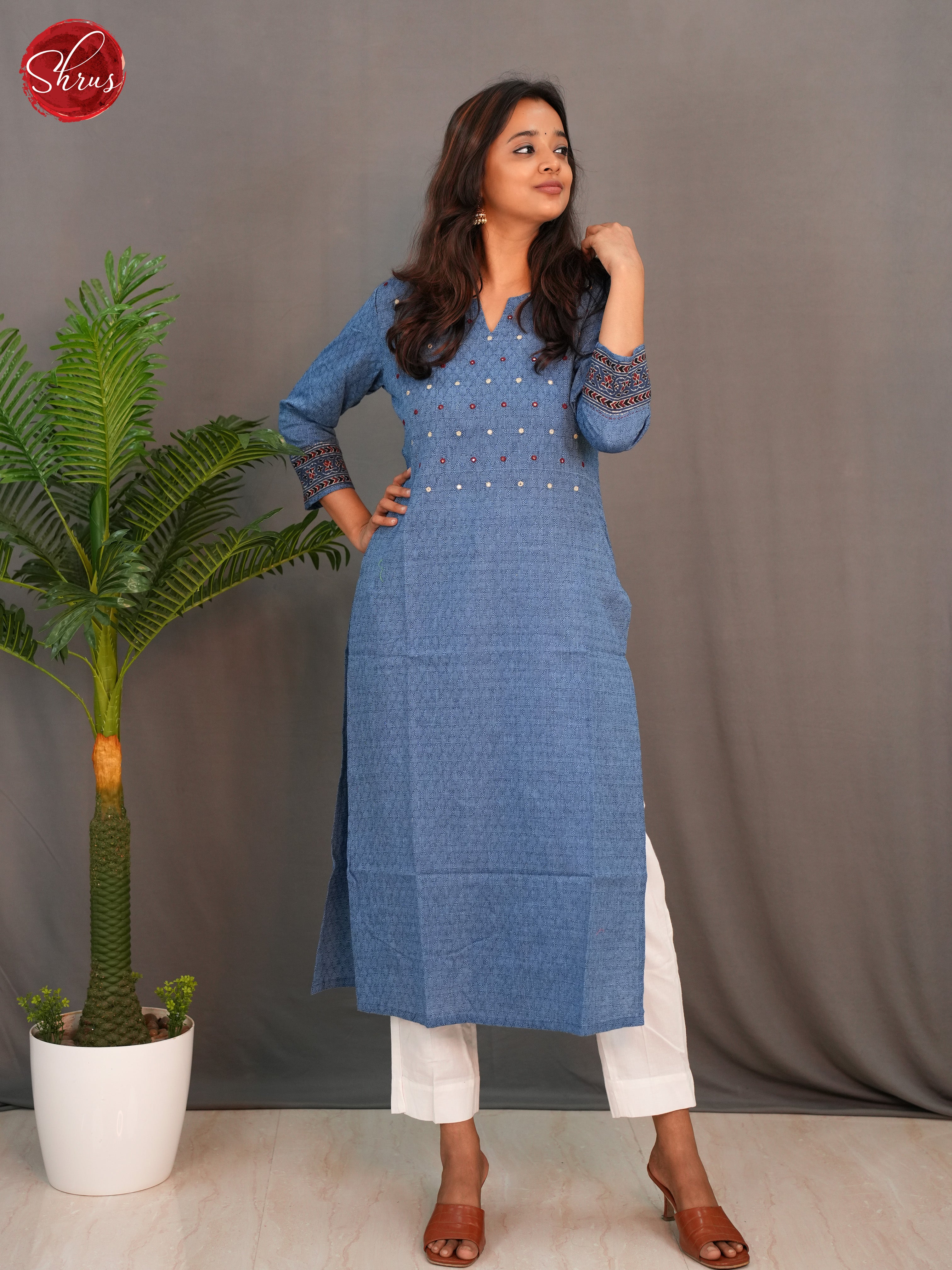 Grey - Readymade Kurti - Shop on ShrusEternity.com