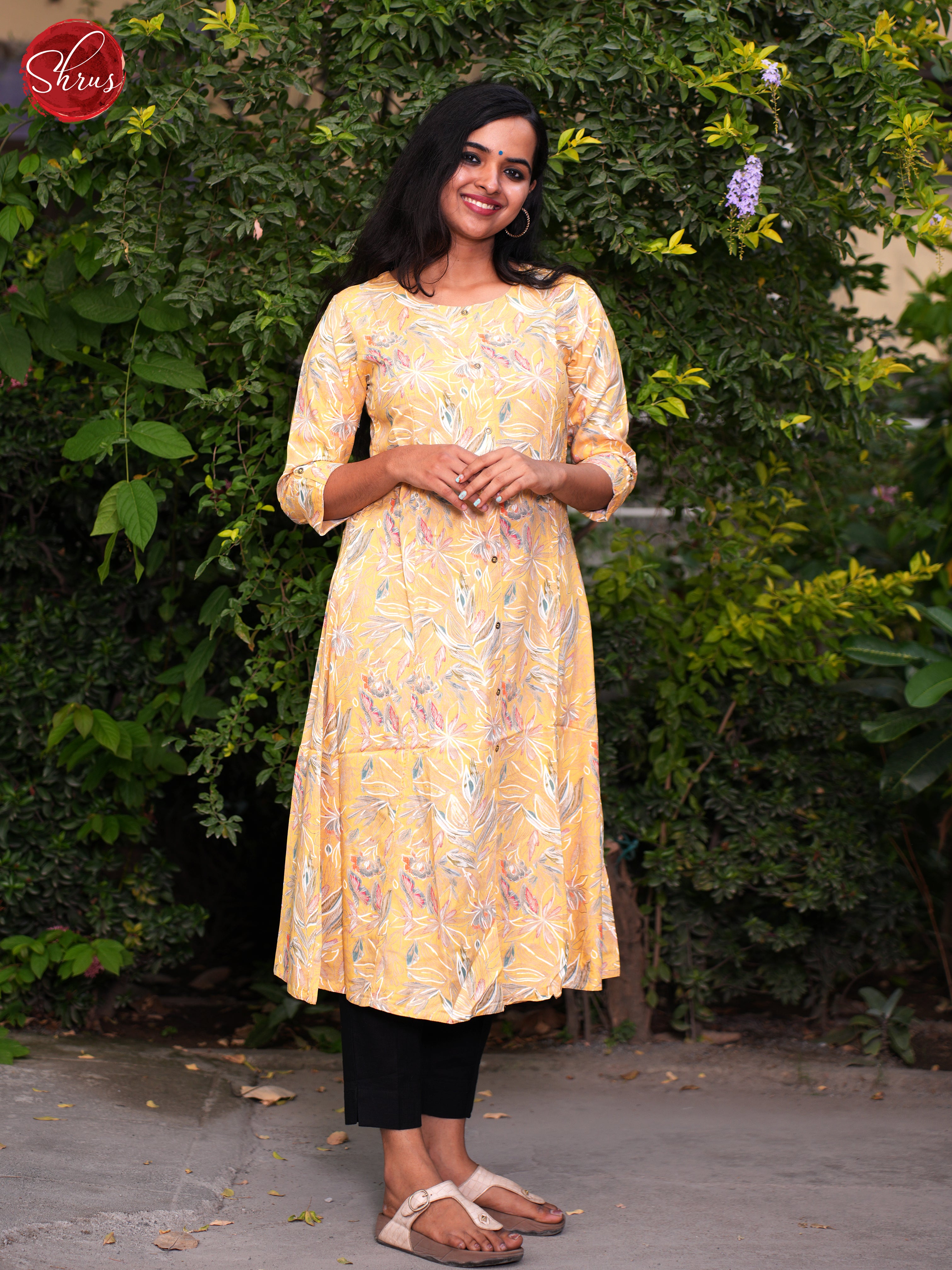 Pale Yellow - Readymade Kurti - Shop on ShrusEternity.com