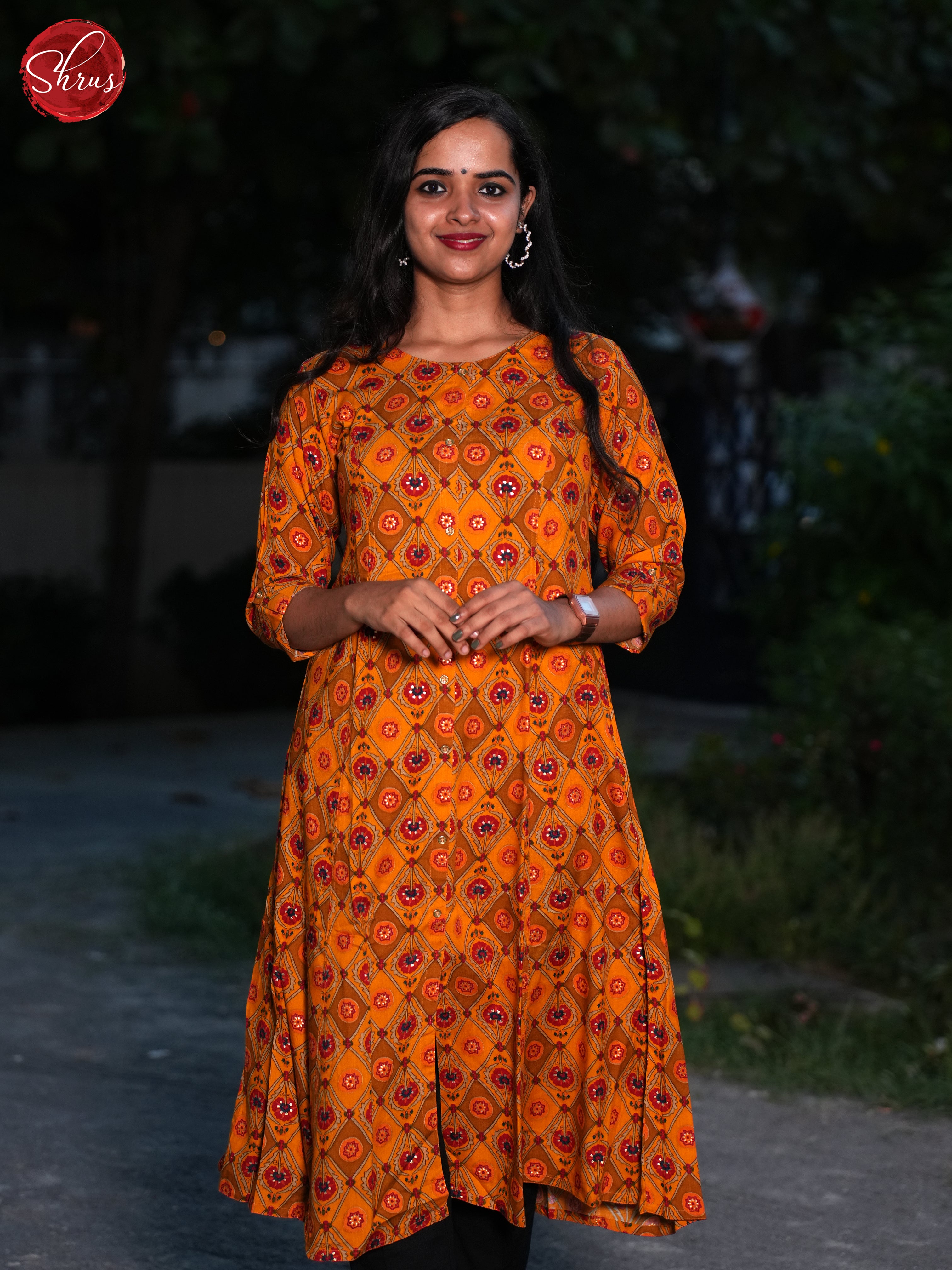 Orange - Readymade Kurti - Shop on ShrusEternity.com