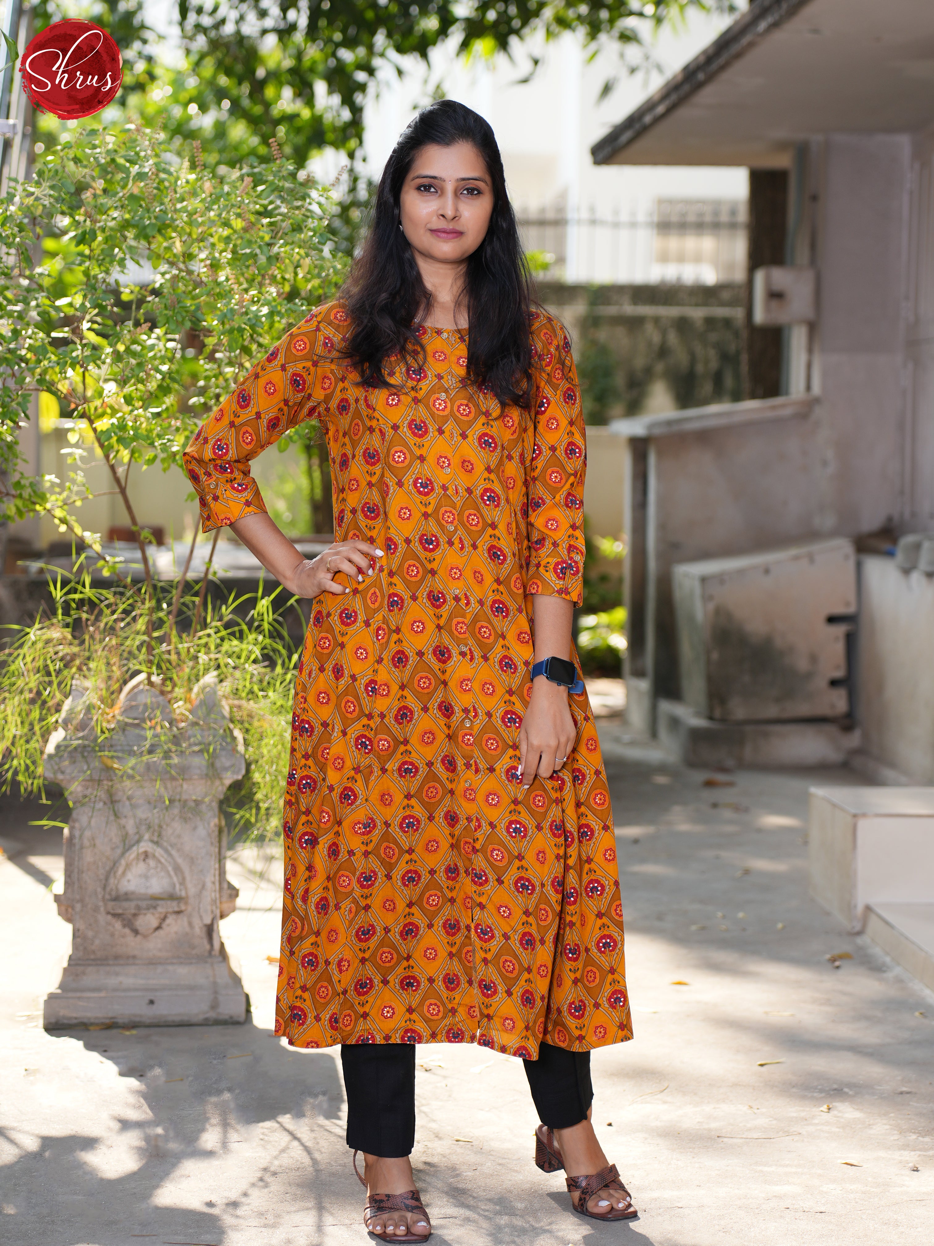 Orange - Readymade Kurti - Shop on ShrusEternity.com