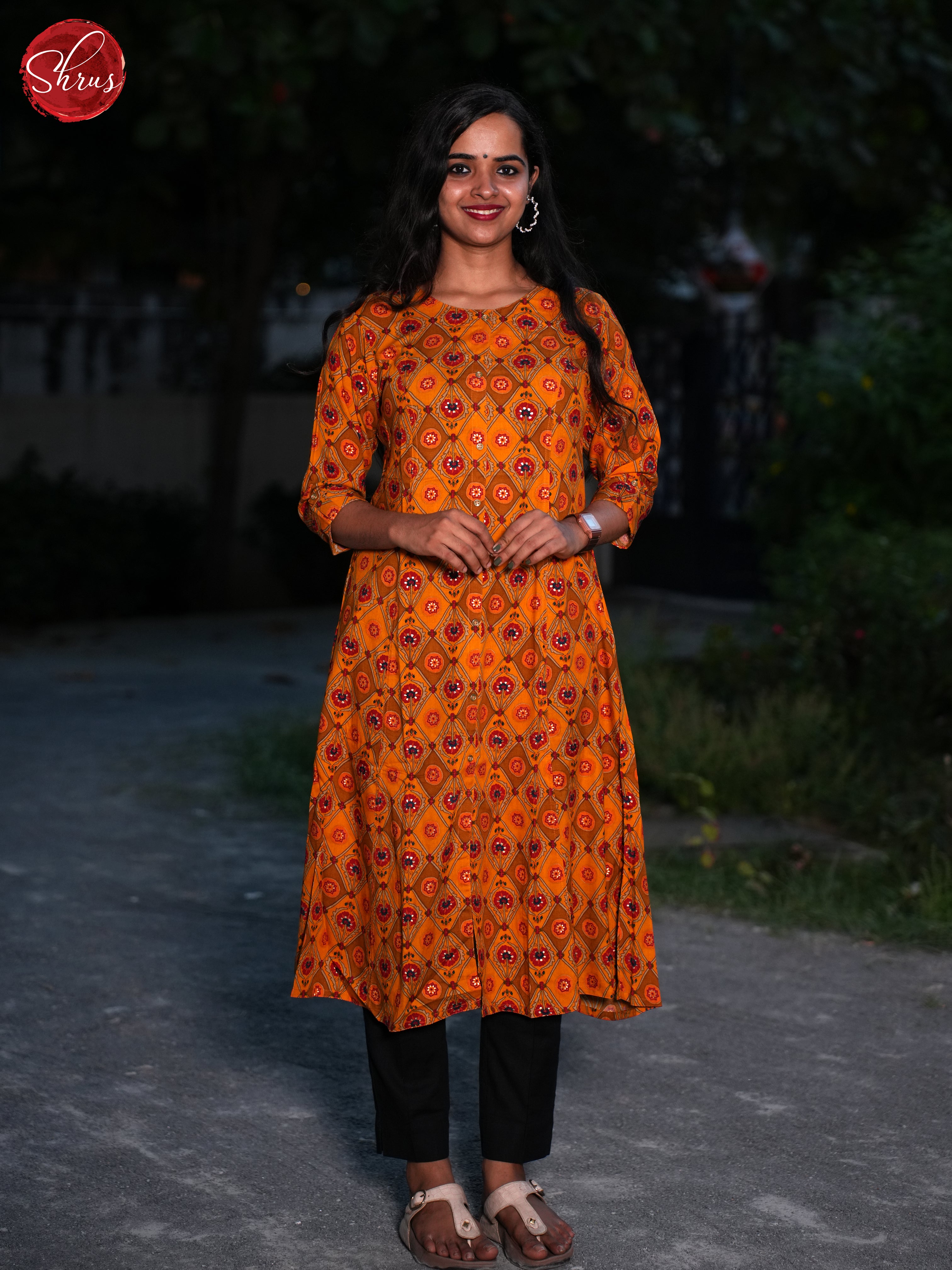 Orange - Readymade Kurti - Shop on ShrusEternity.com