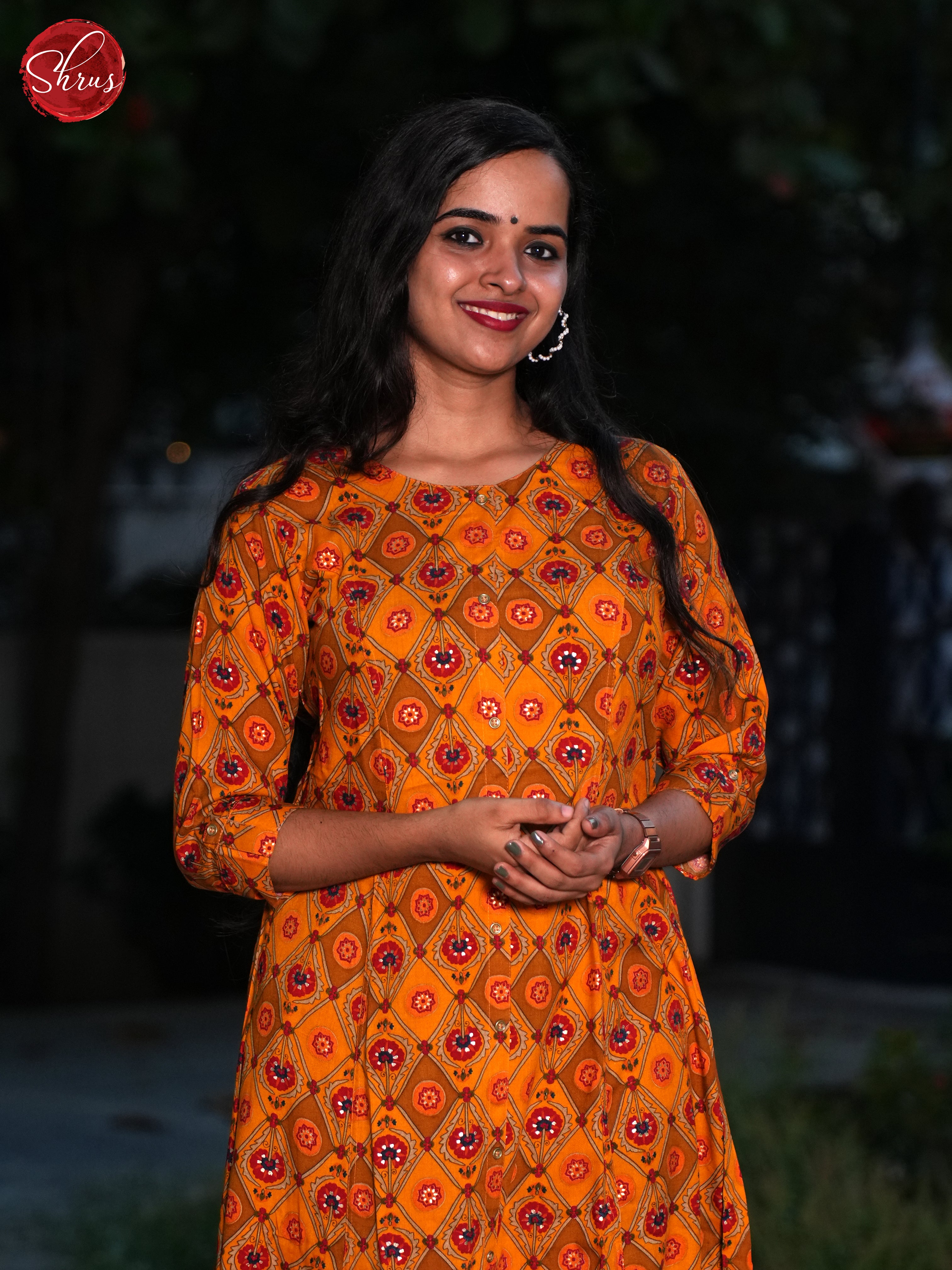 Orange - Readymade Kurti - Shop on ShrusEternity.com