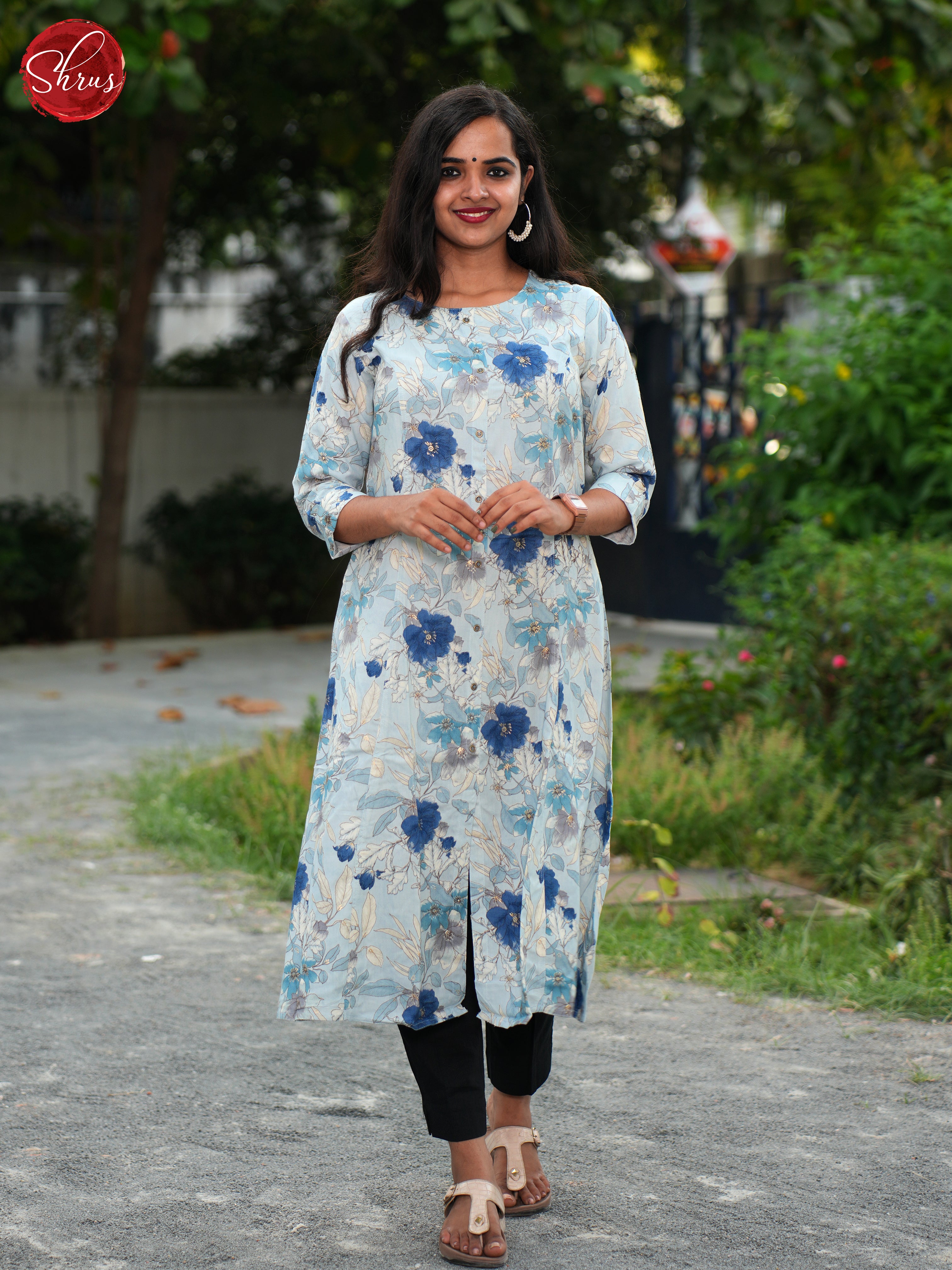 Blue - Readymade Kurti - Shop on ShrusEternity.com