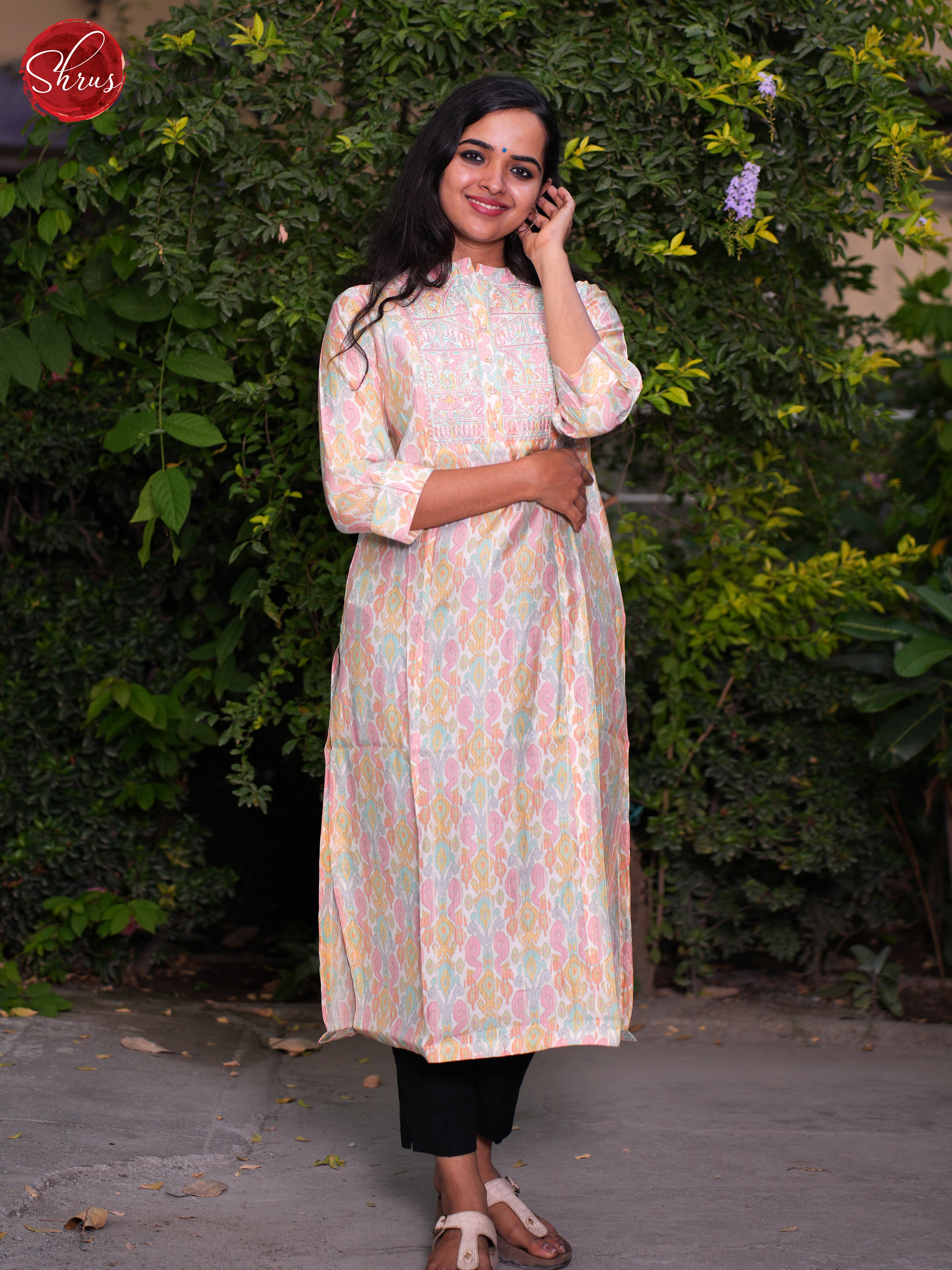 Pink - Printed Readymade Kurti - Shop on ShrusEternity.com