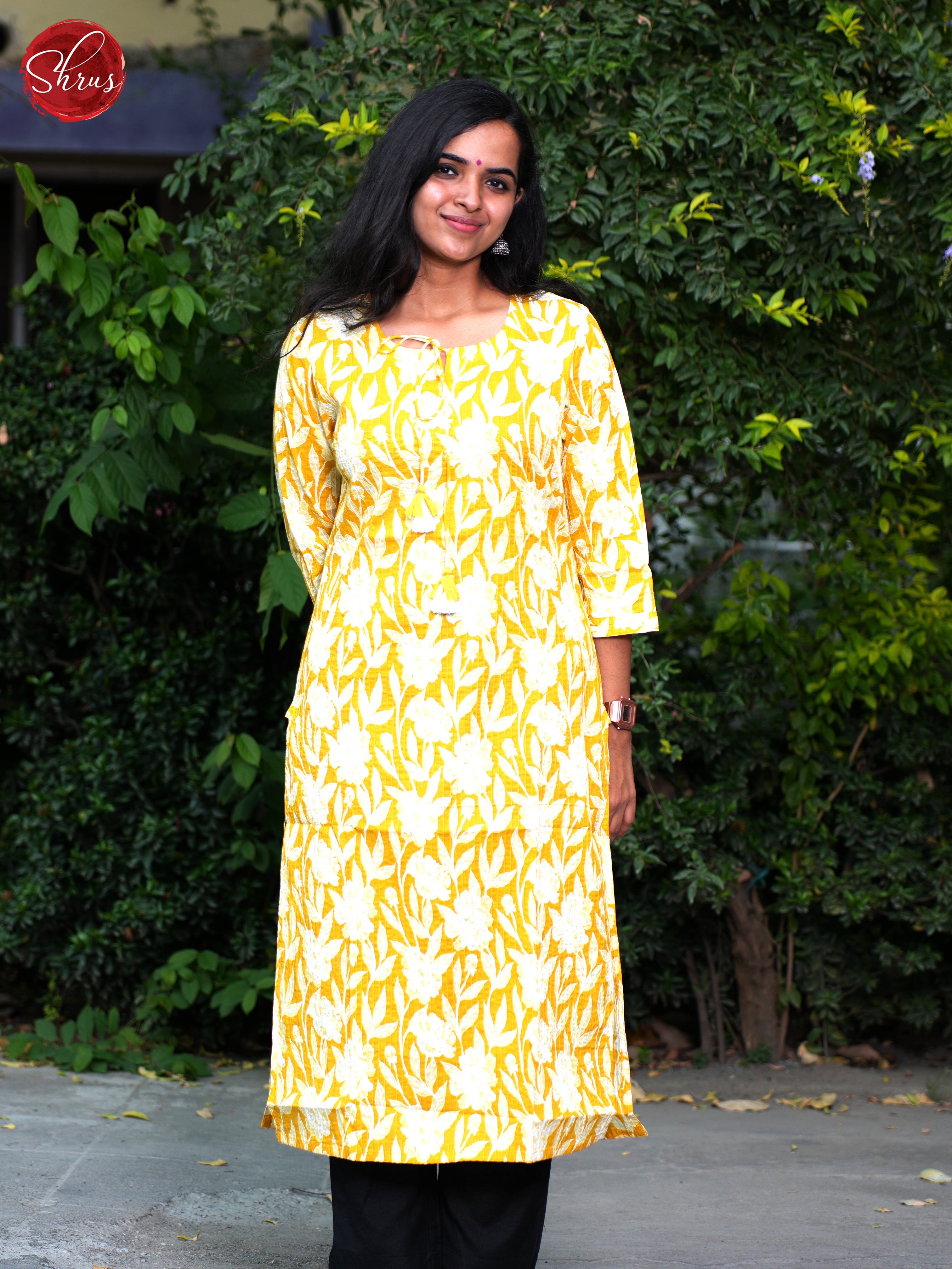 Yellow - Casual Readymade Kurti - Shop on ShrusEternity.com