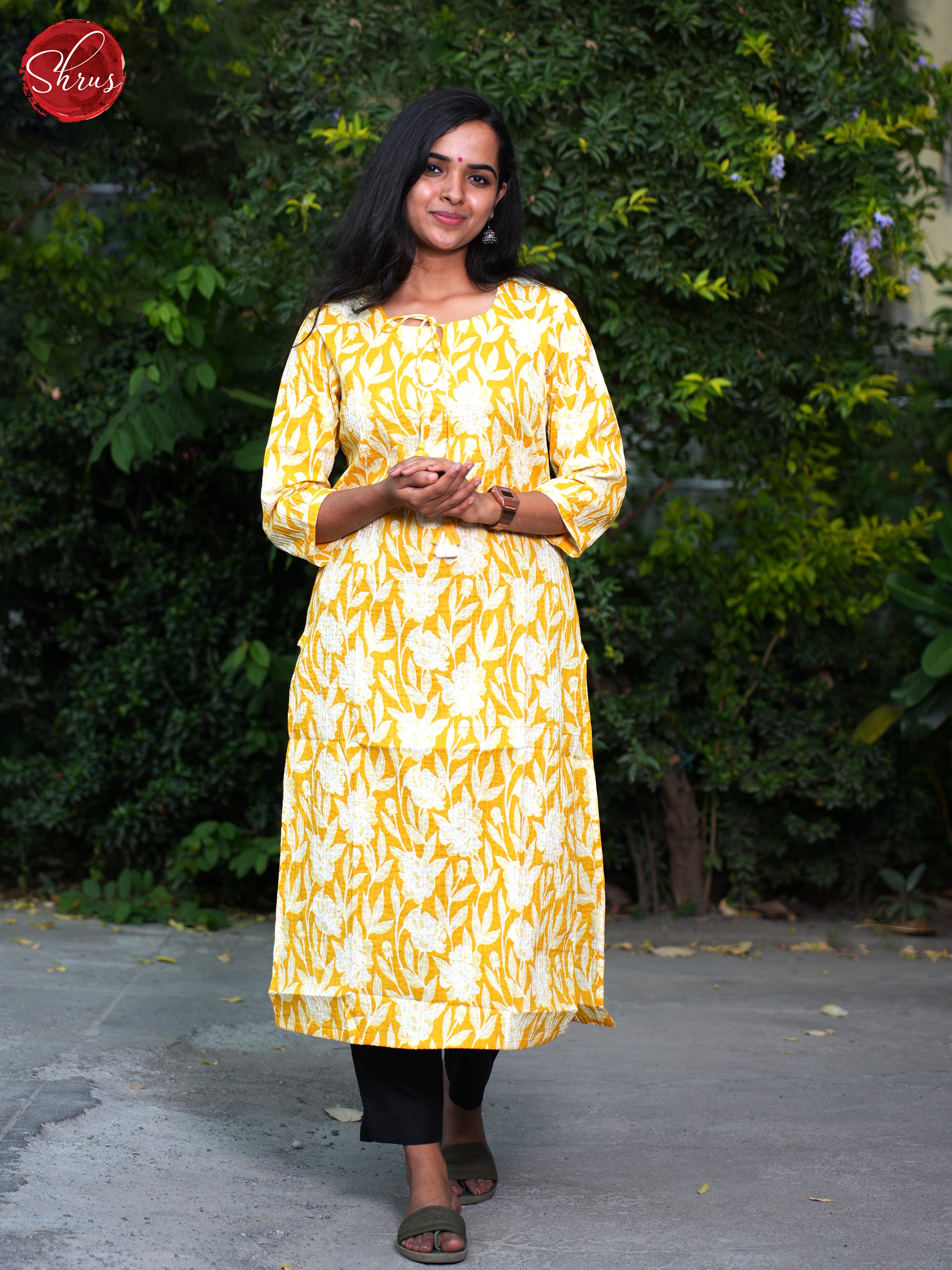 Yellow - Casual Readymade Kurti - Shop on ShrusEternity.com