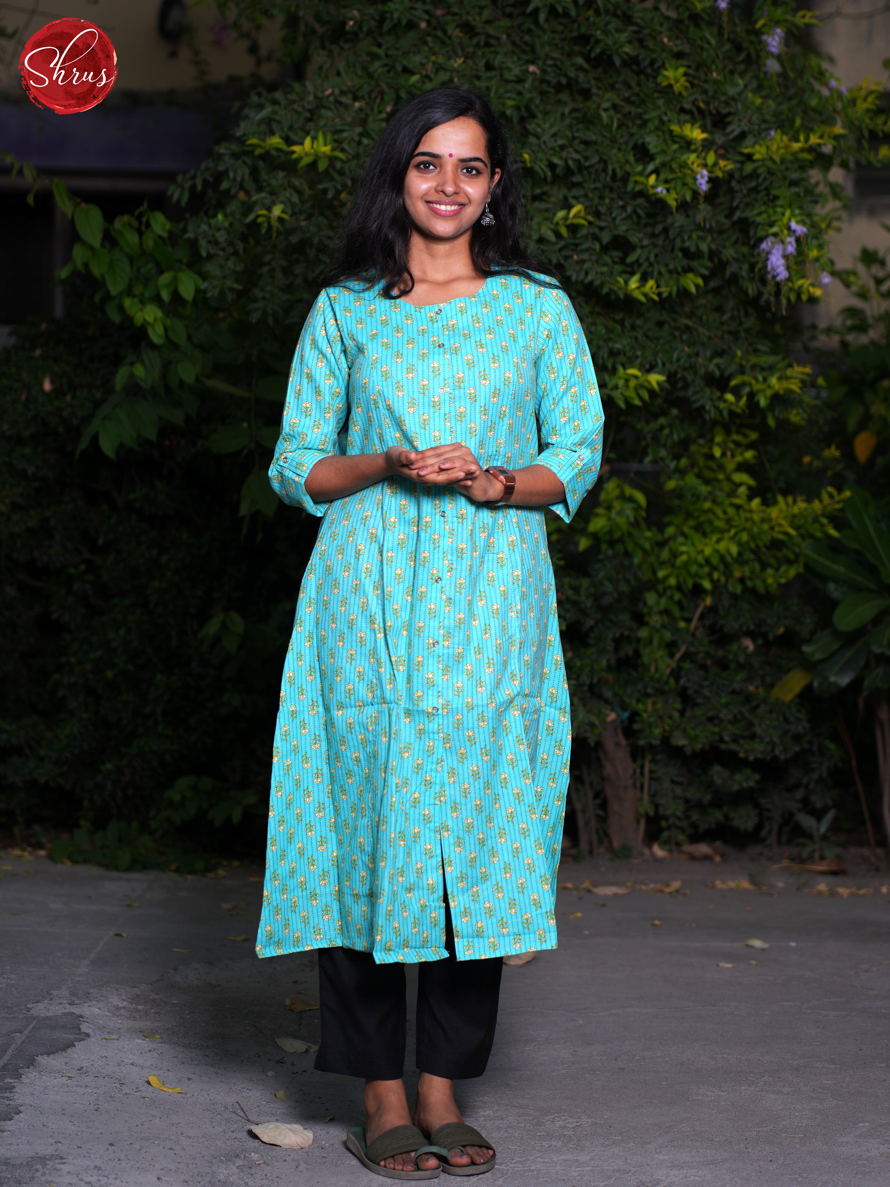 Blue- Readymade Kurti - Shop on ShrusEternity.com